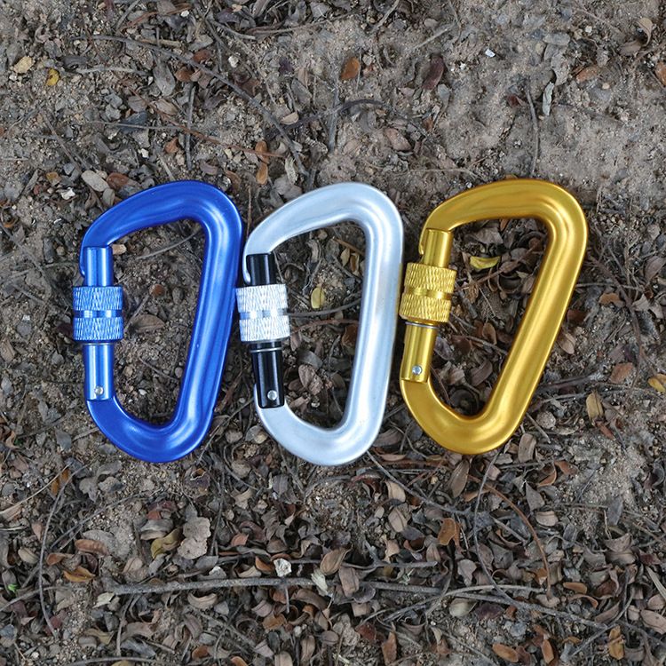 Outdoor D-Shaped Carabiner with Lock Backpack Keychain Hanging Buckle-Color view 3