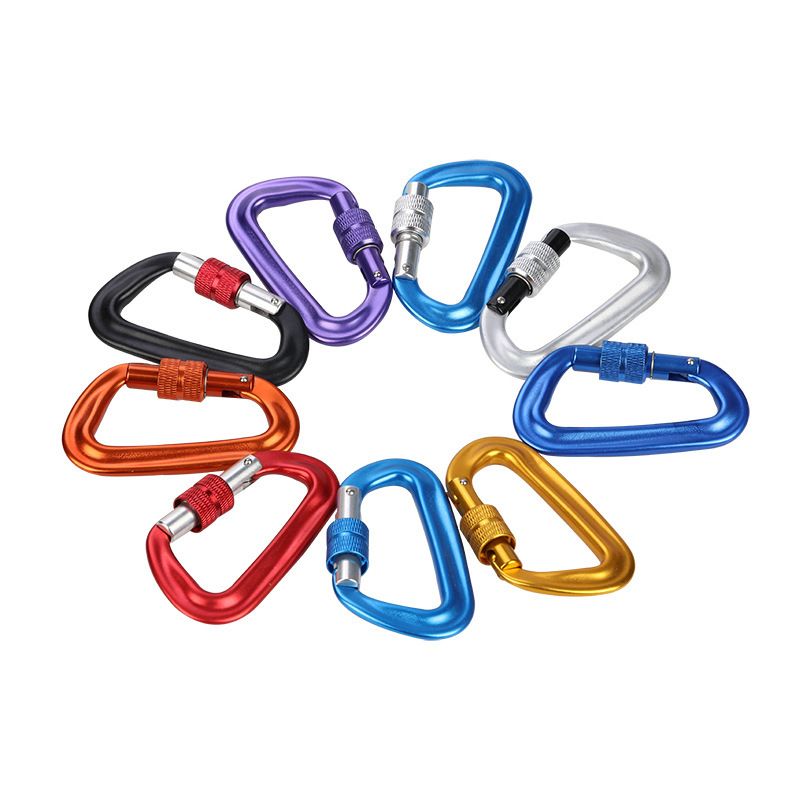 Outdoor D-Shaped Carabiner with Lock Backpack Keychain Hanging Buckle-Color view 4