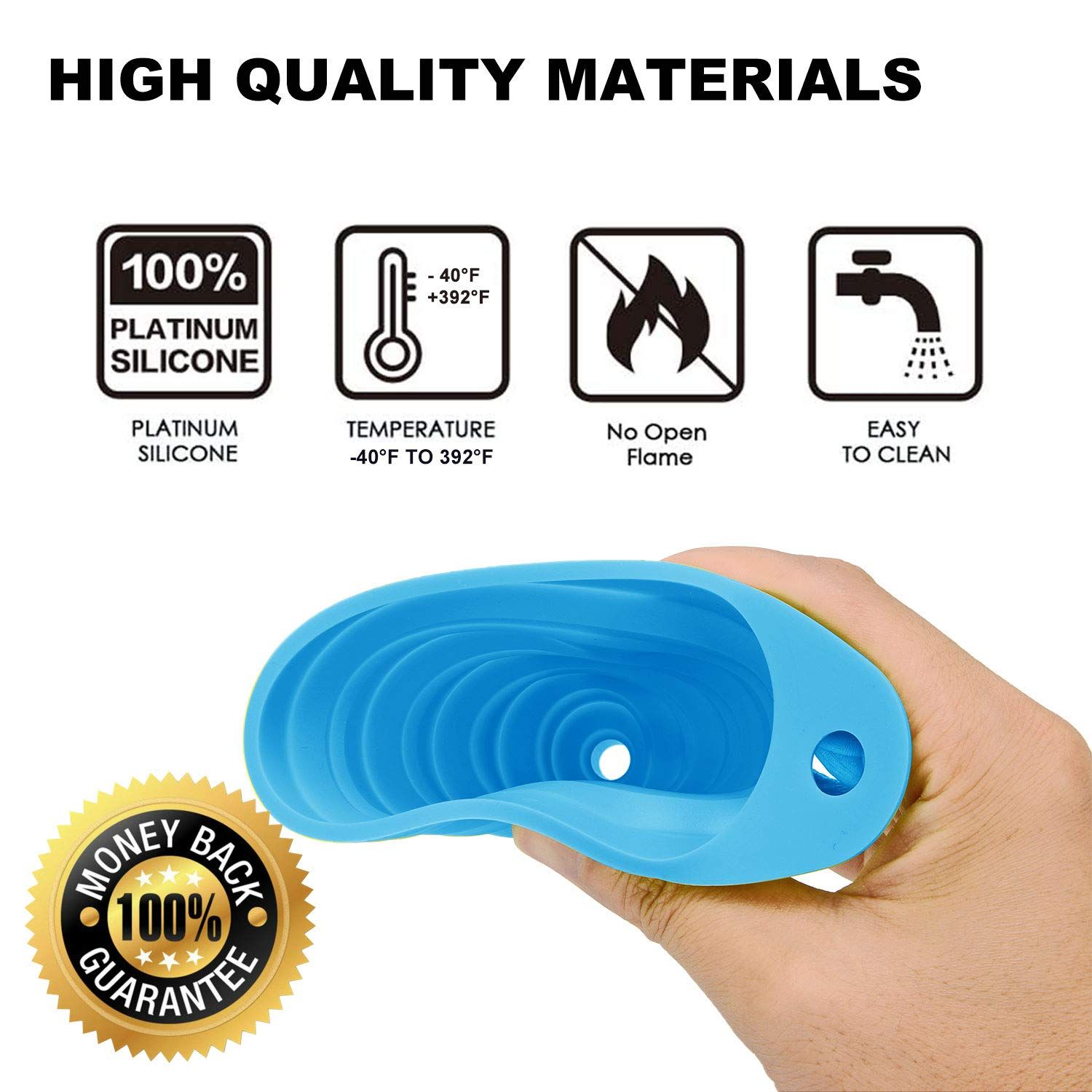 Funnels for Kitchen Use, Food Grade Silicone Collapsible Kitchen Funnel For view 3