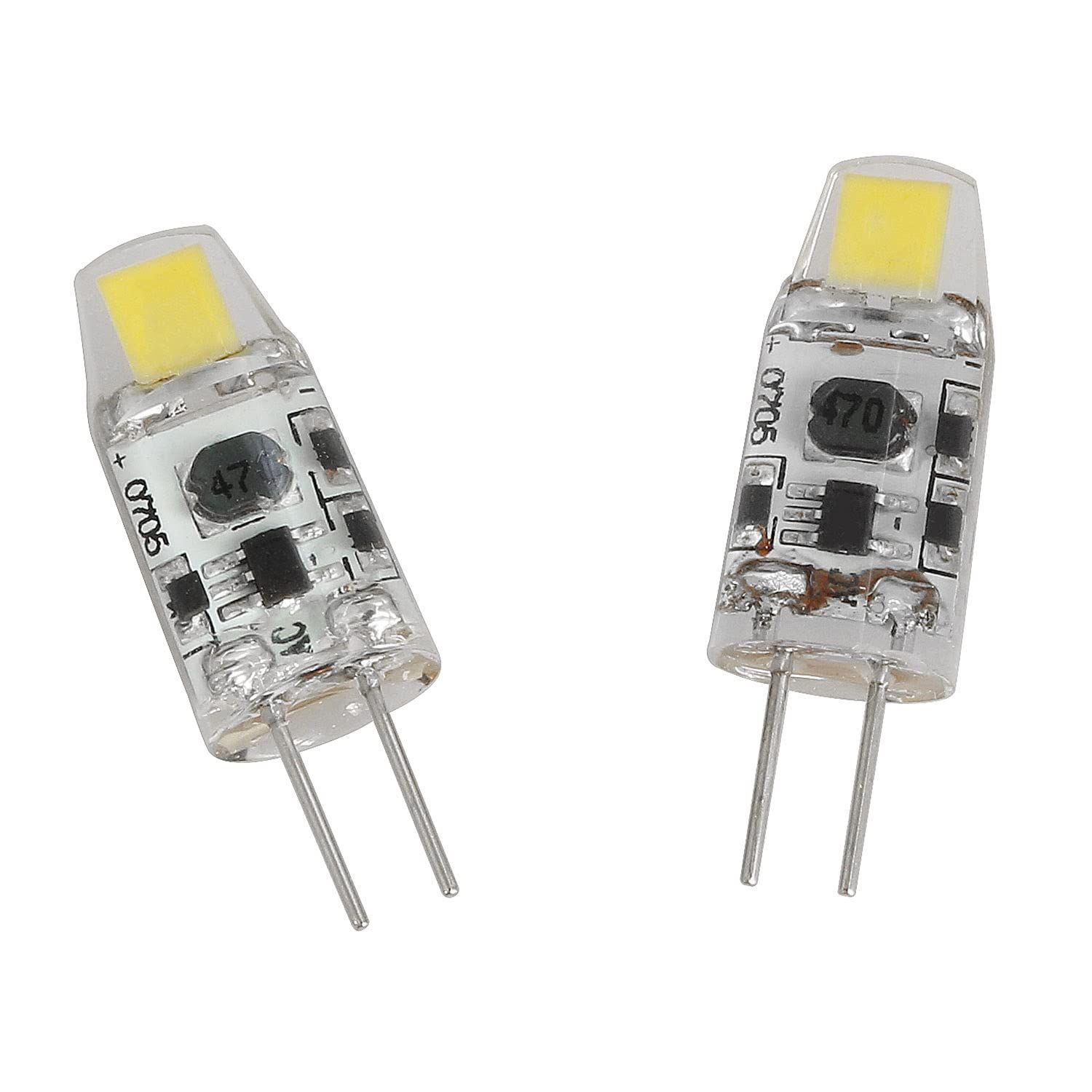 No Flicker LED G4 Bulb 2PCS AC/DC 12V 1.2W 2700K G4 Warm White Bi-Pin Base view 3