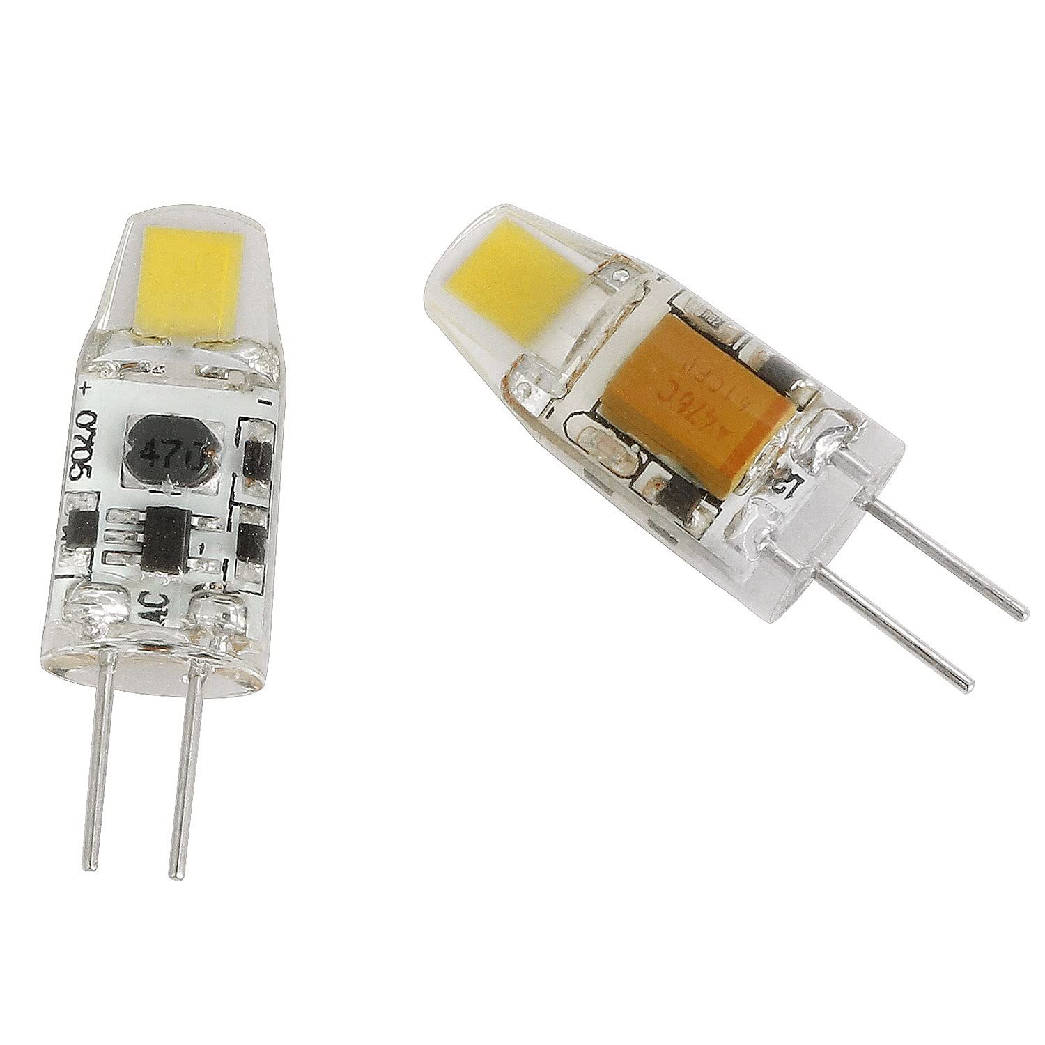 No Flicker LED G4 Bulb 2PCS AC/DC 12V 1.2W 2700K G4 Warm White Bi-Pin Base view 5