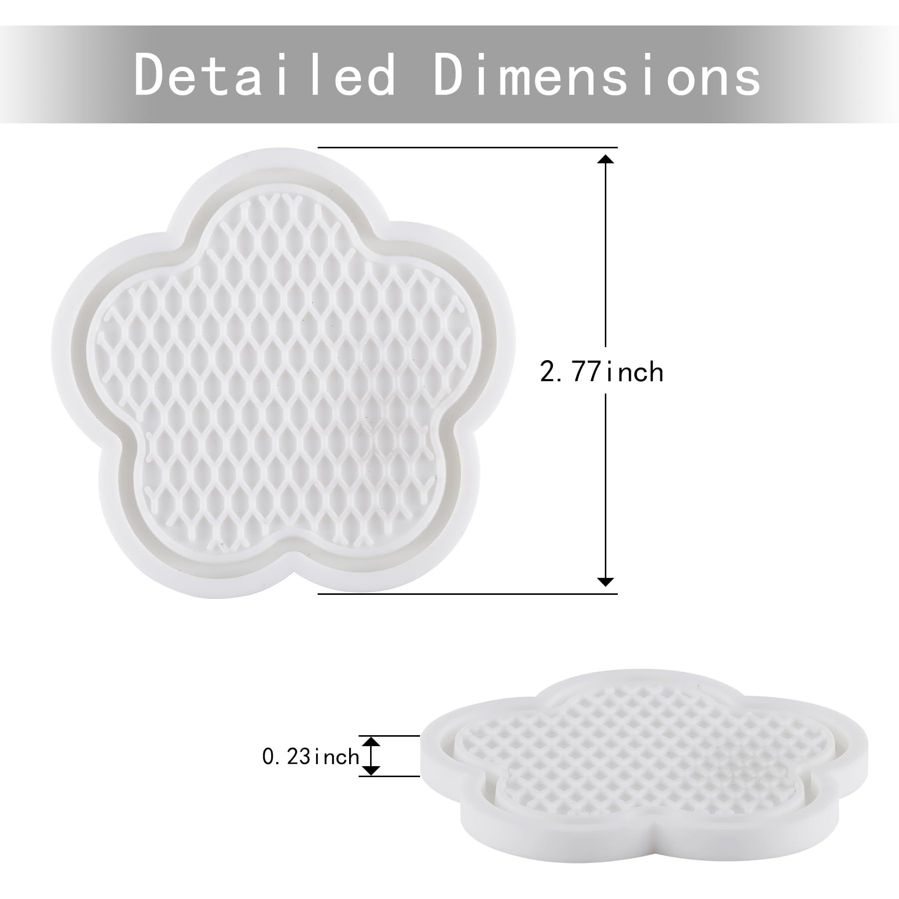 Car Cup Coaster, 4pcs Universal Non-Slip Cup Holder Coaster, PVC Flower Shaped view 3