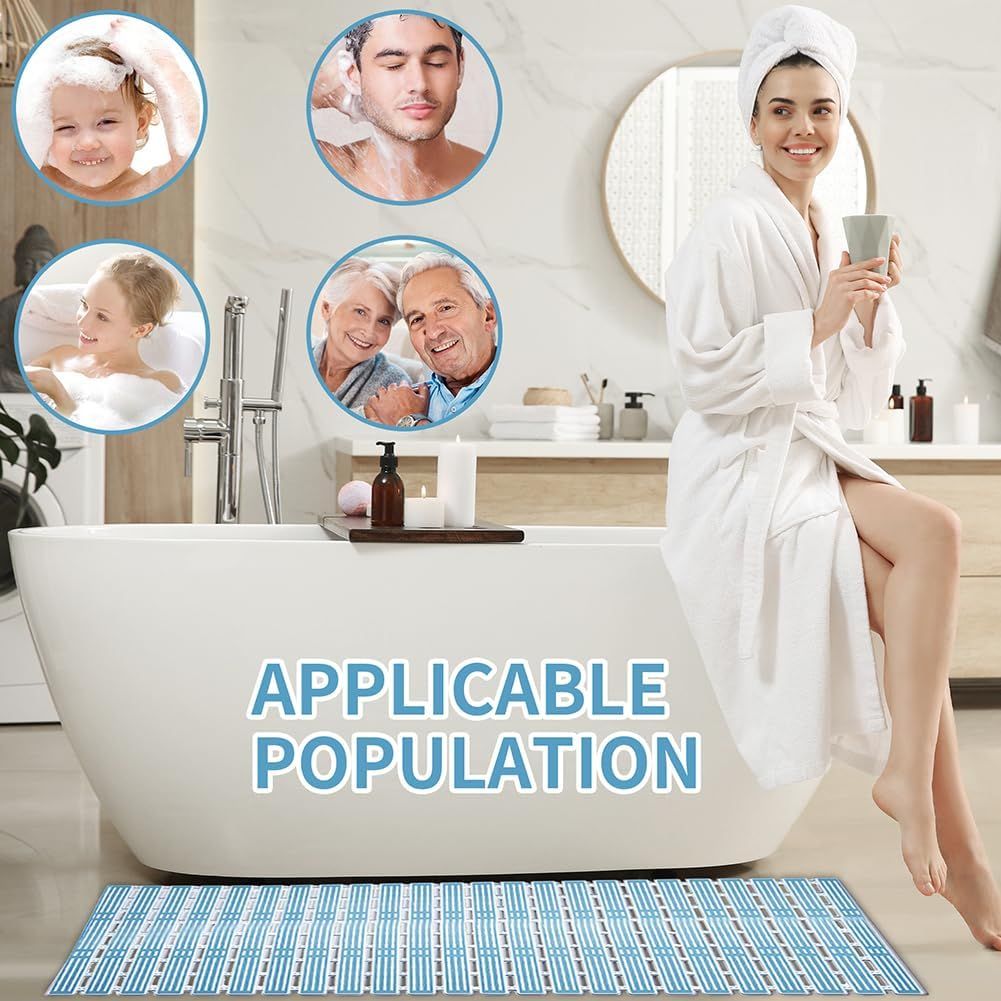 Shower Mat Non Slip- 26.7 * 15.7 Inch Tub Slip Mat with Suction Cups Can Be view 5