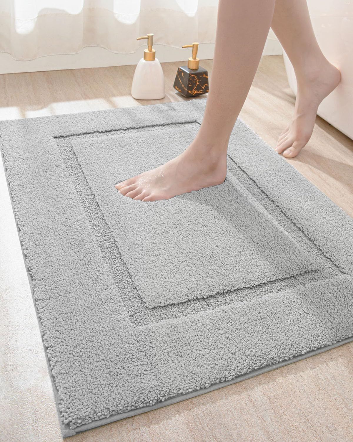 Bathroom Rug Mat, Ultra Absorbent Soft Bath Rug, Washable Non-Slip Bath Mat view 4