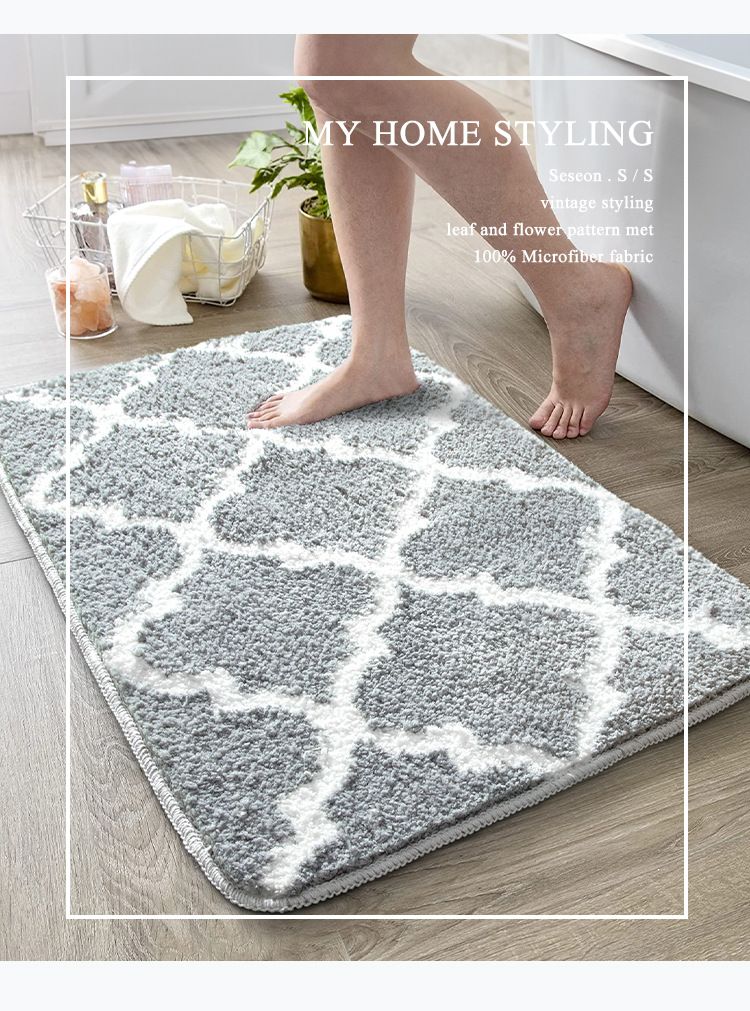 Bathroom Rugs 31x20, Soft and Absorbent Microfiber Bath Rugs, Non-Slip Shaggy view 3