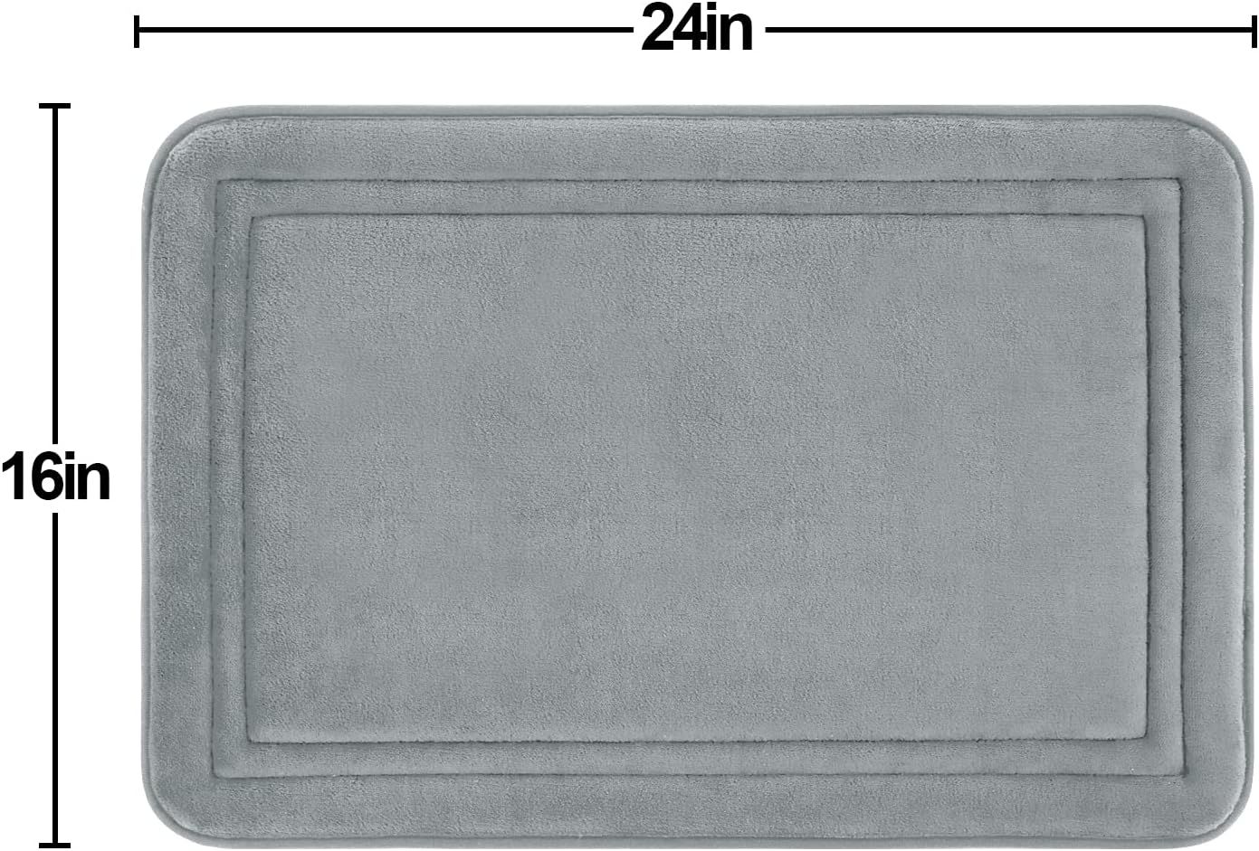 Memory Foam Bath Mat Non Slip Absorbent Super Cozy Velvet Bathroom Rug Carpet view 2