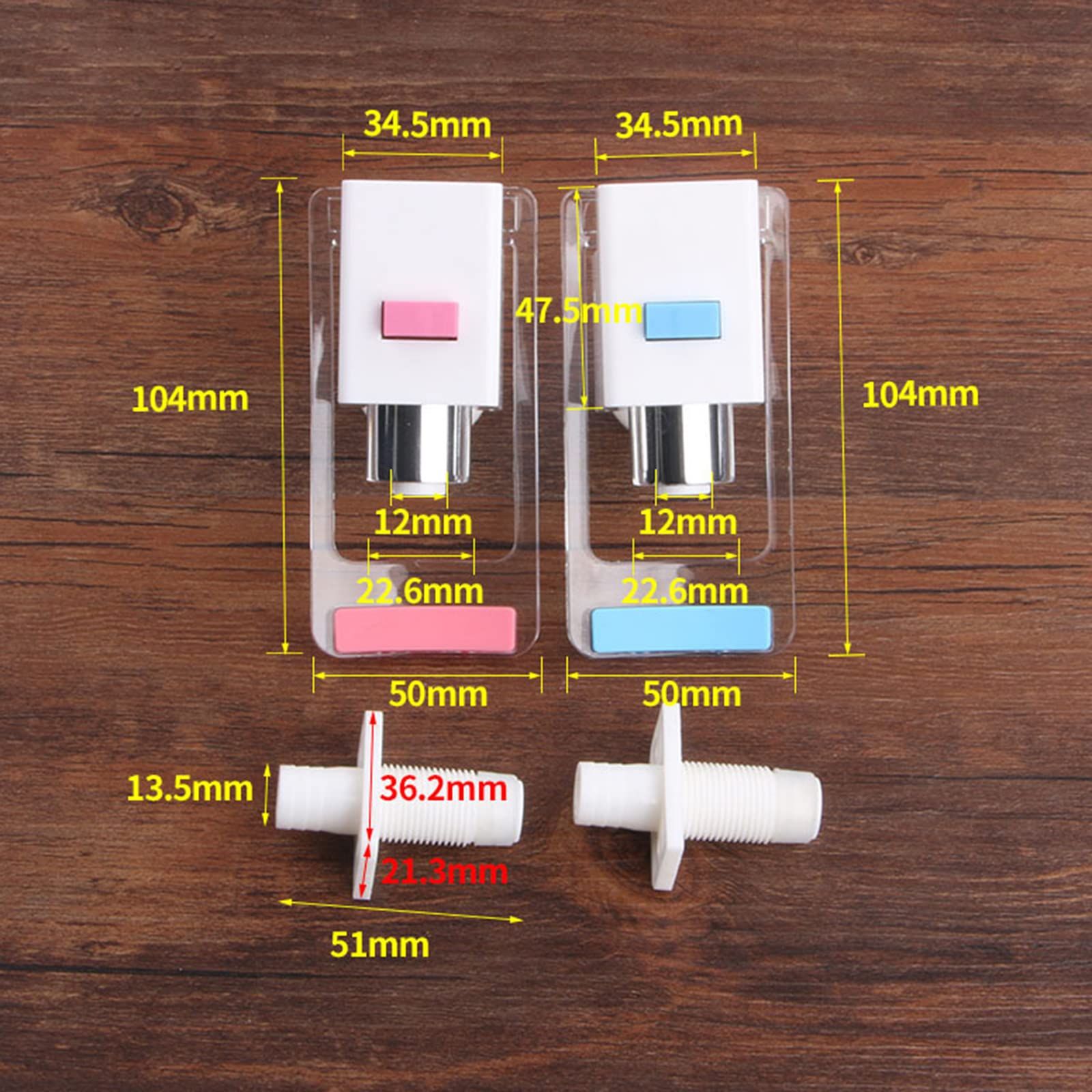 2 Pieces Water Dispenser Replacement Push Faucet with Two Water Valves and view 2