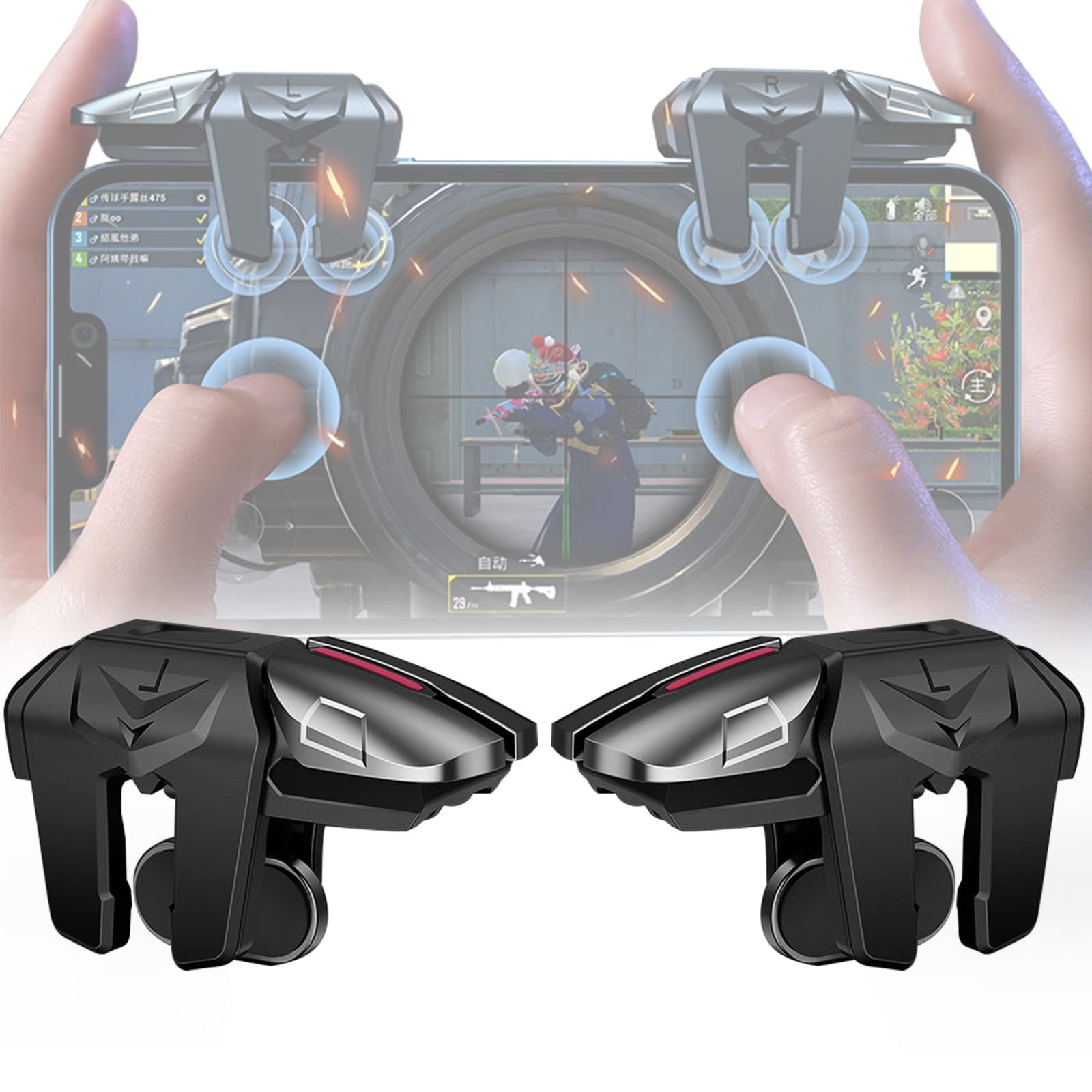 Cell Phone Triggers with 4 Buttons Gamer Thimbles for Shooting New High