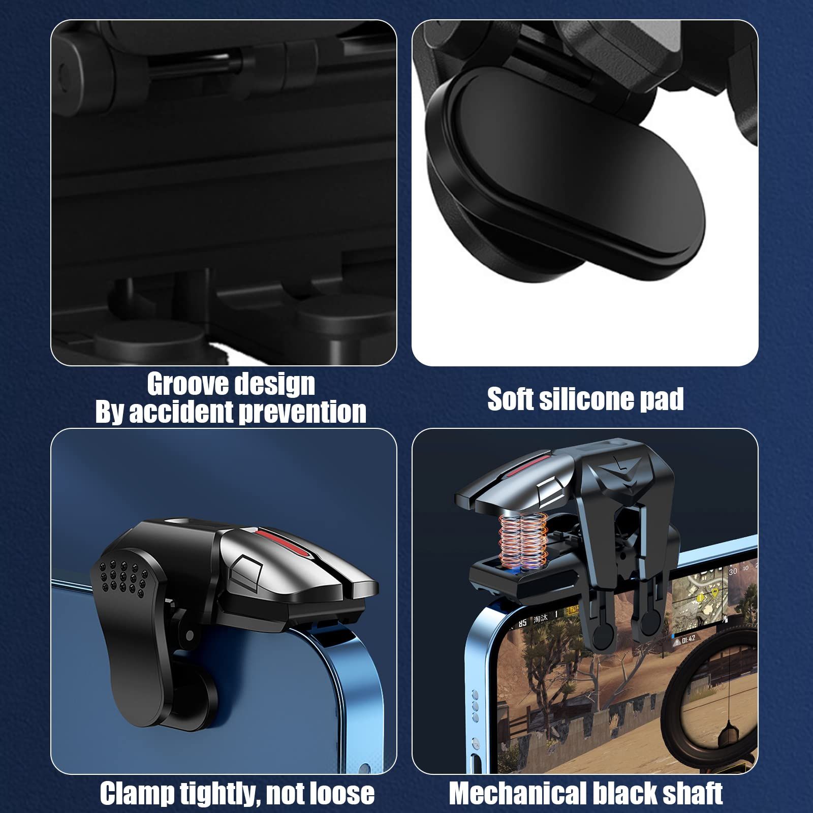 Cell Phone Triggers with 4 Buttons Gamer Thimbles for Shooting New High view 2