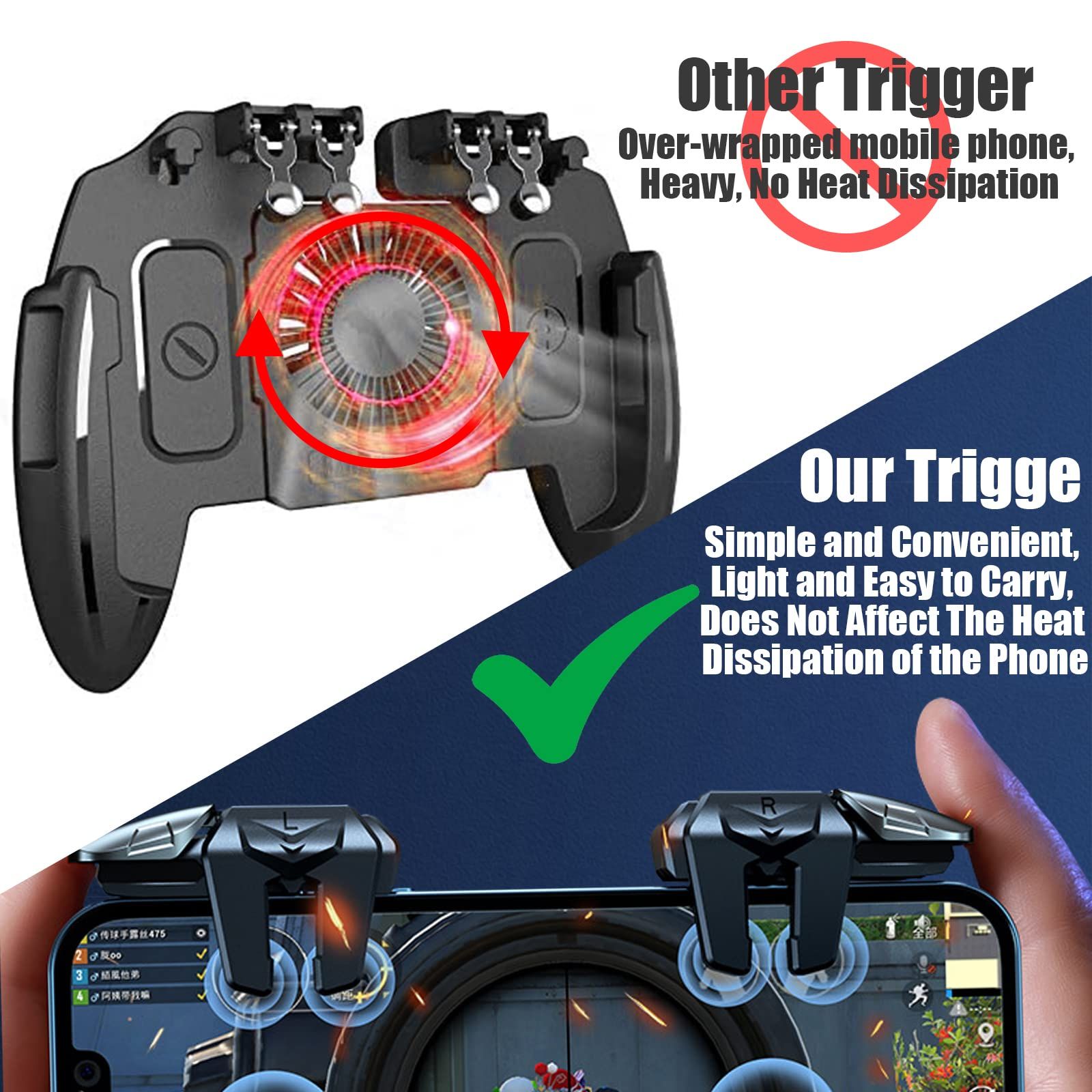 Cell Phone Triggers with 4 Buttons Gamer Thimbles for Shooting New High view 3