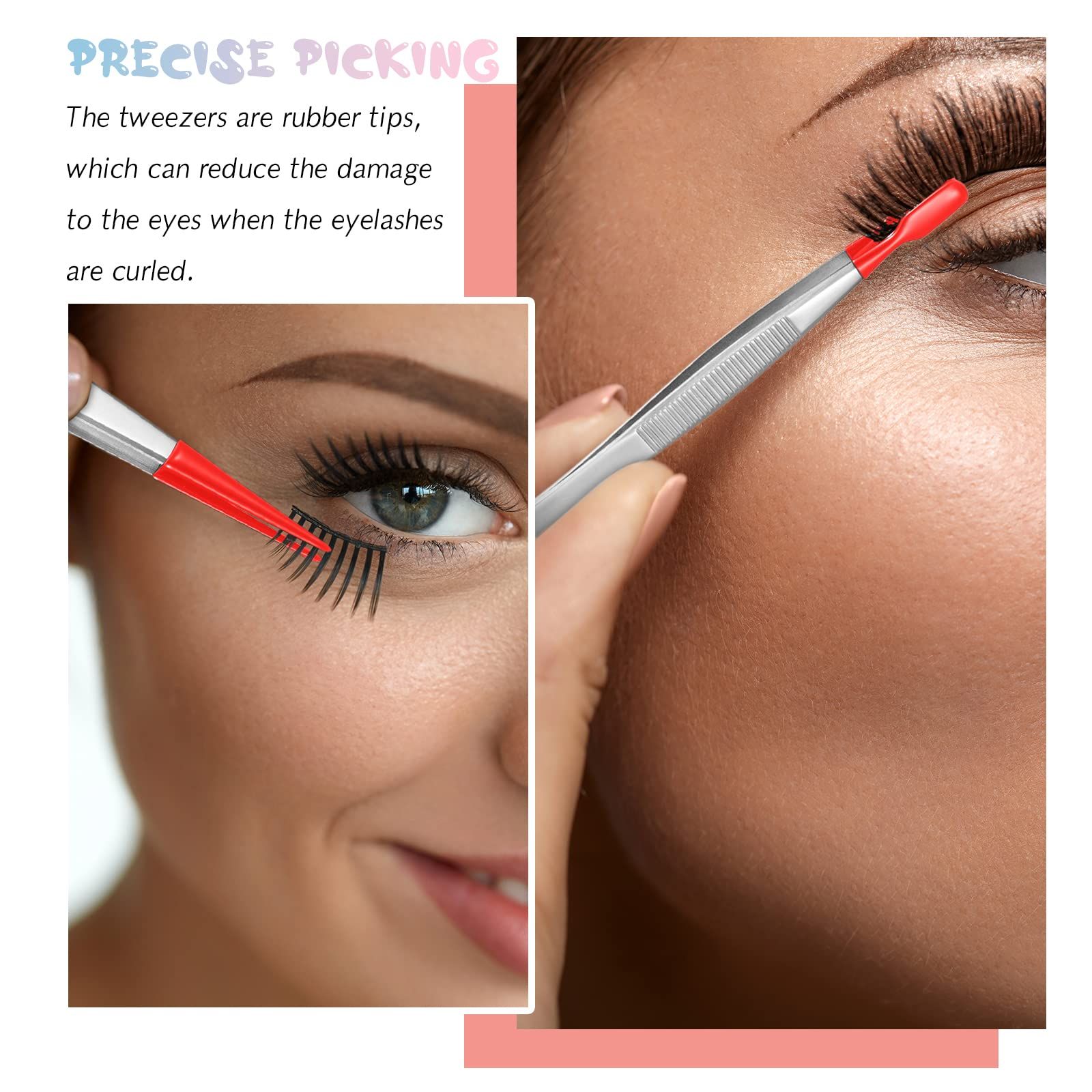 3 Pieces Tweezers with Rubber Tips Tweezers PVC Coated Tweezers Set view 4