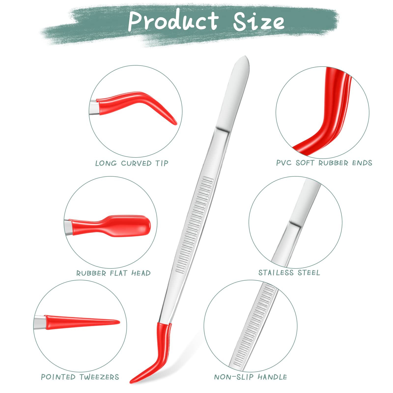 3 Pieces Tweezers with Rubber Tips Tweezers PVC Coated Tweezers Set view 5