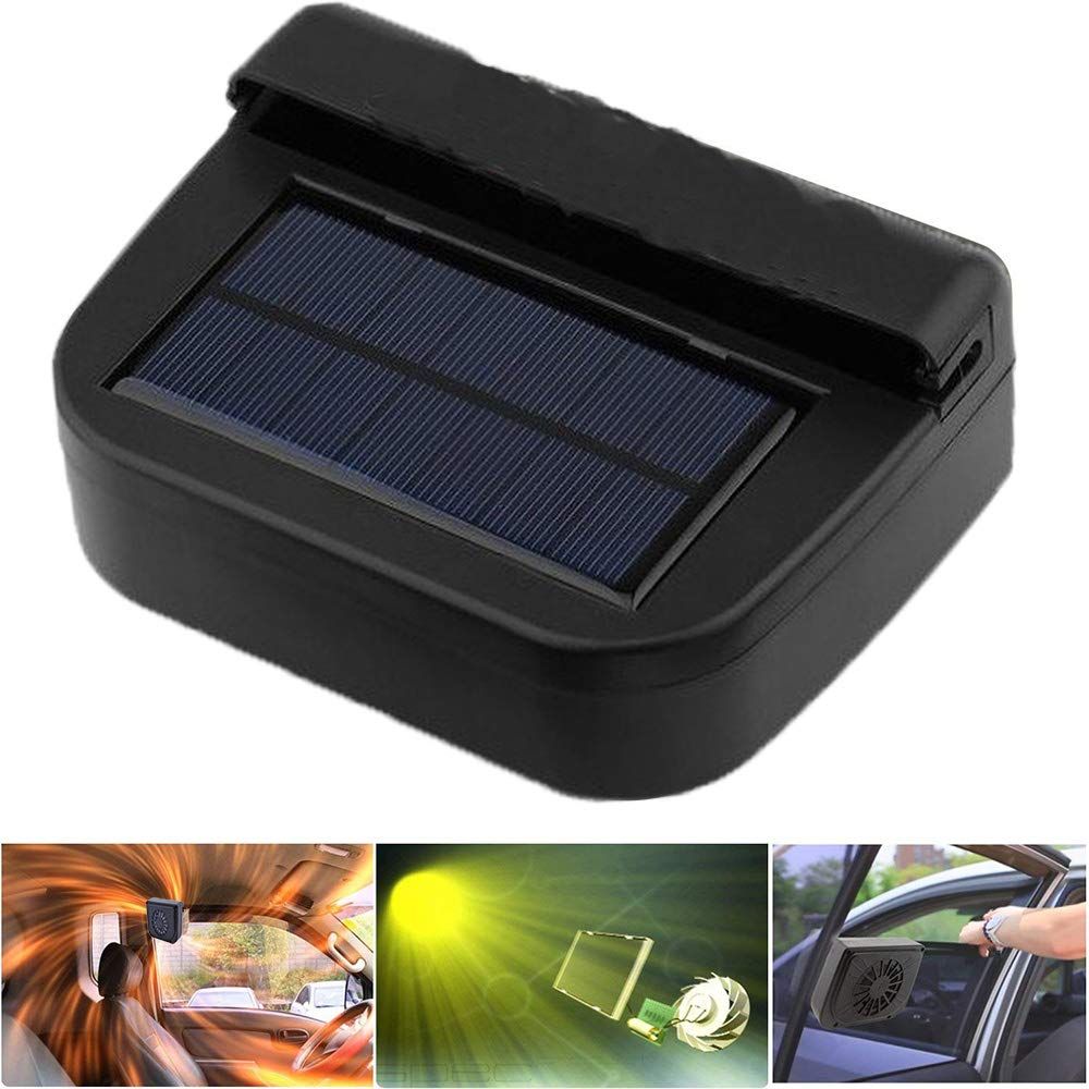 Solar Powered Car Ventilator Window Solar Exhaust Radiator Fan view 2