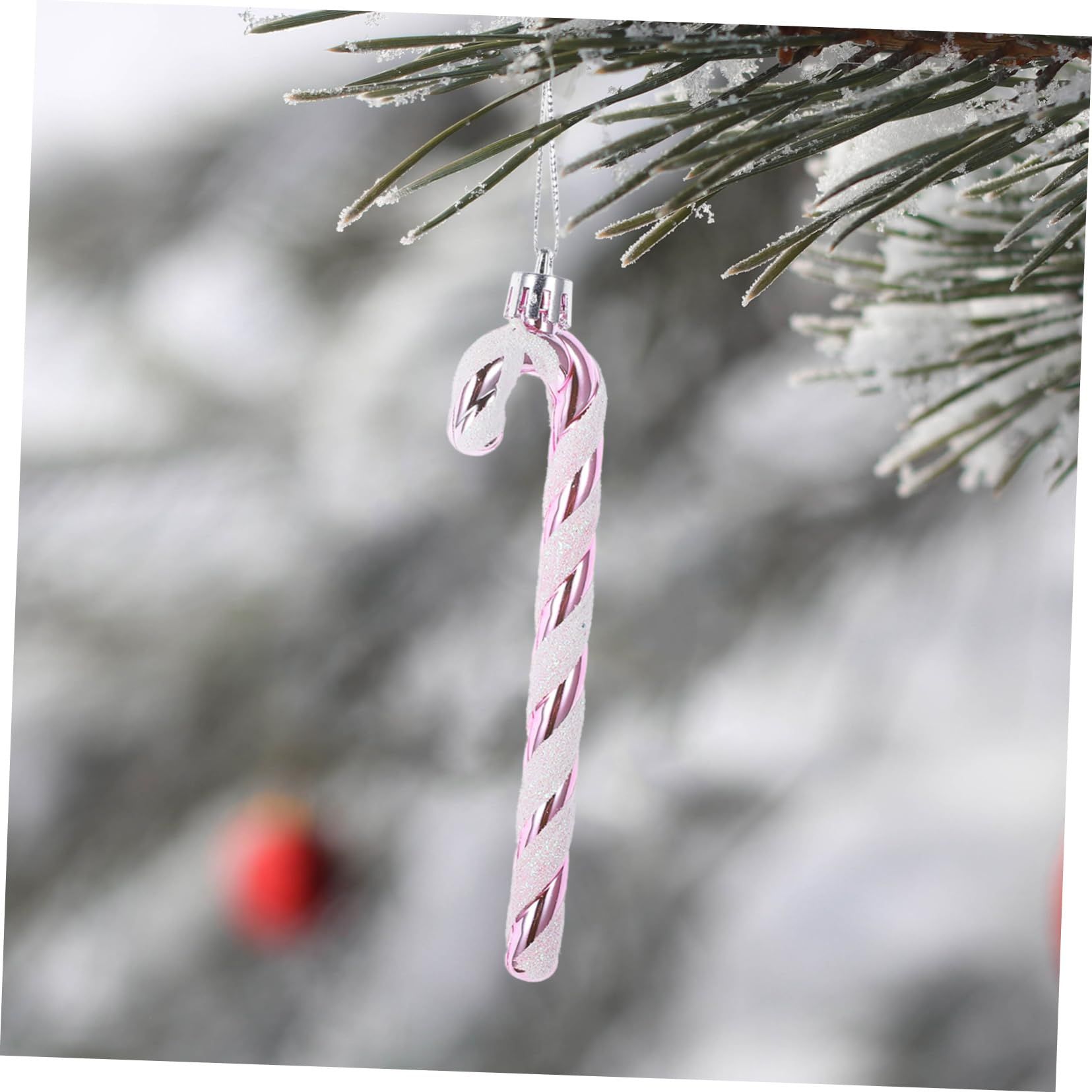 Pack of 6 13cm Glitter Candy Cane Christmas Tree Decorations/Ornaments view 2