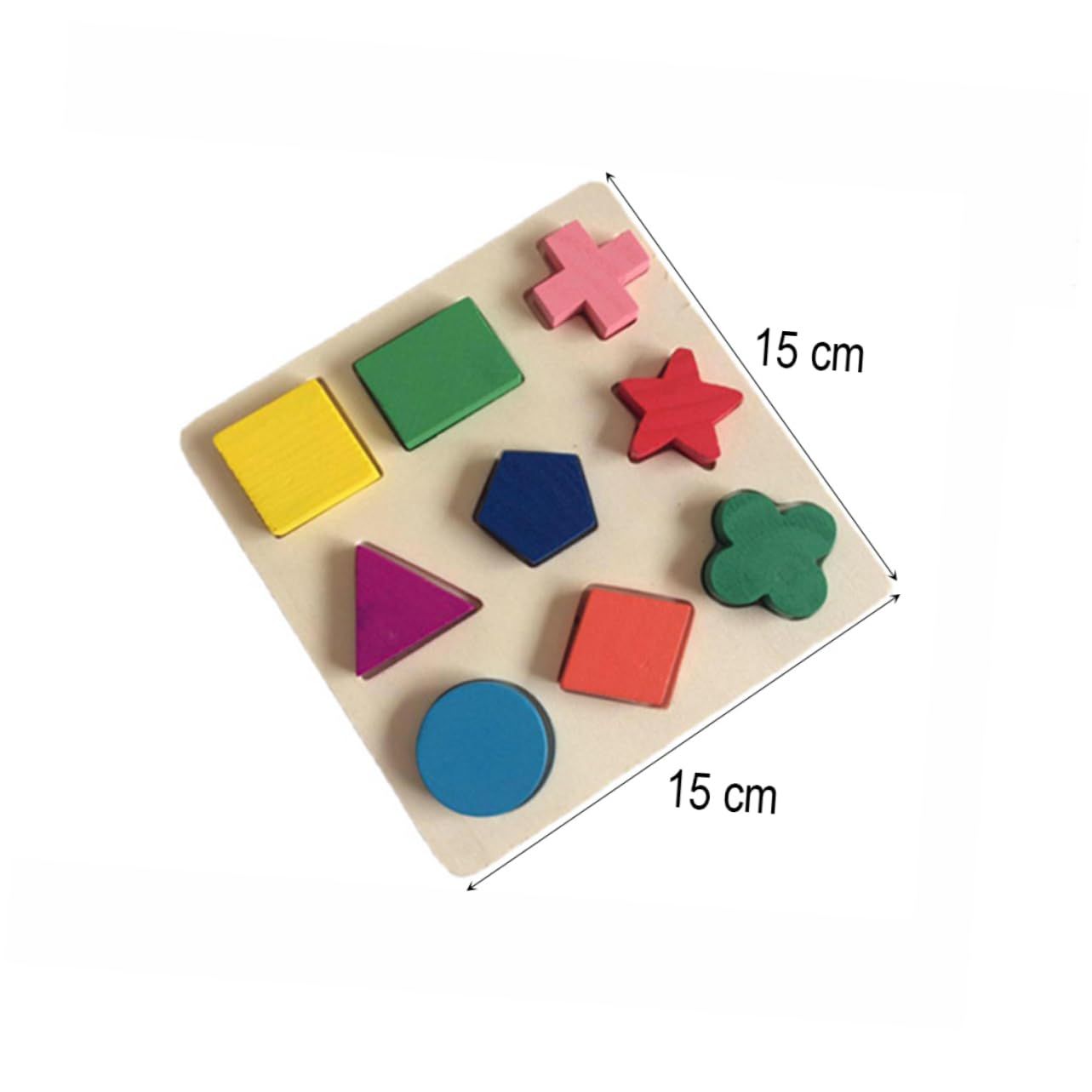 Preschool Colorful Wooden Shape Puzzle sturdy DEVELOP FINE MOTOR SKILLS OF view 4
