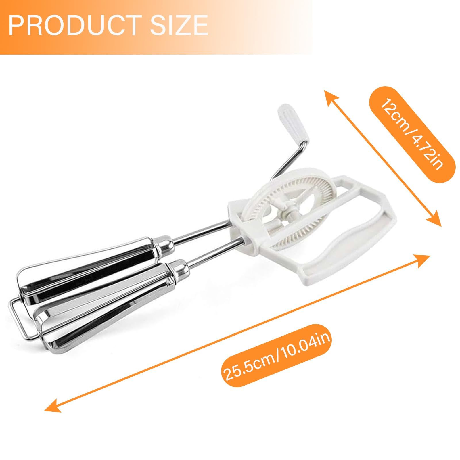 Kitchen Egg Beater, Egg Whisk Stainless Steel Rotary Manual Egg Beater Hand view 2