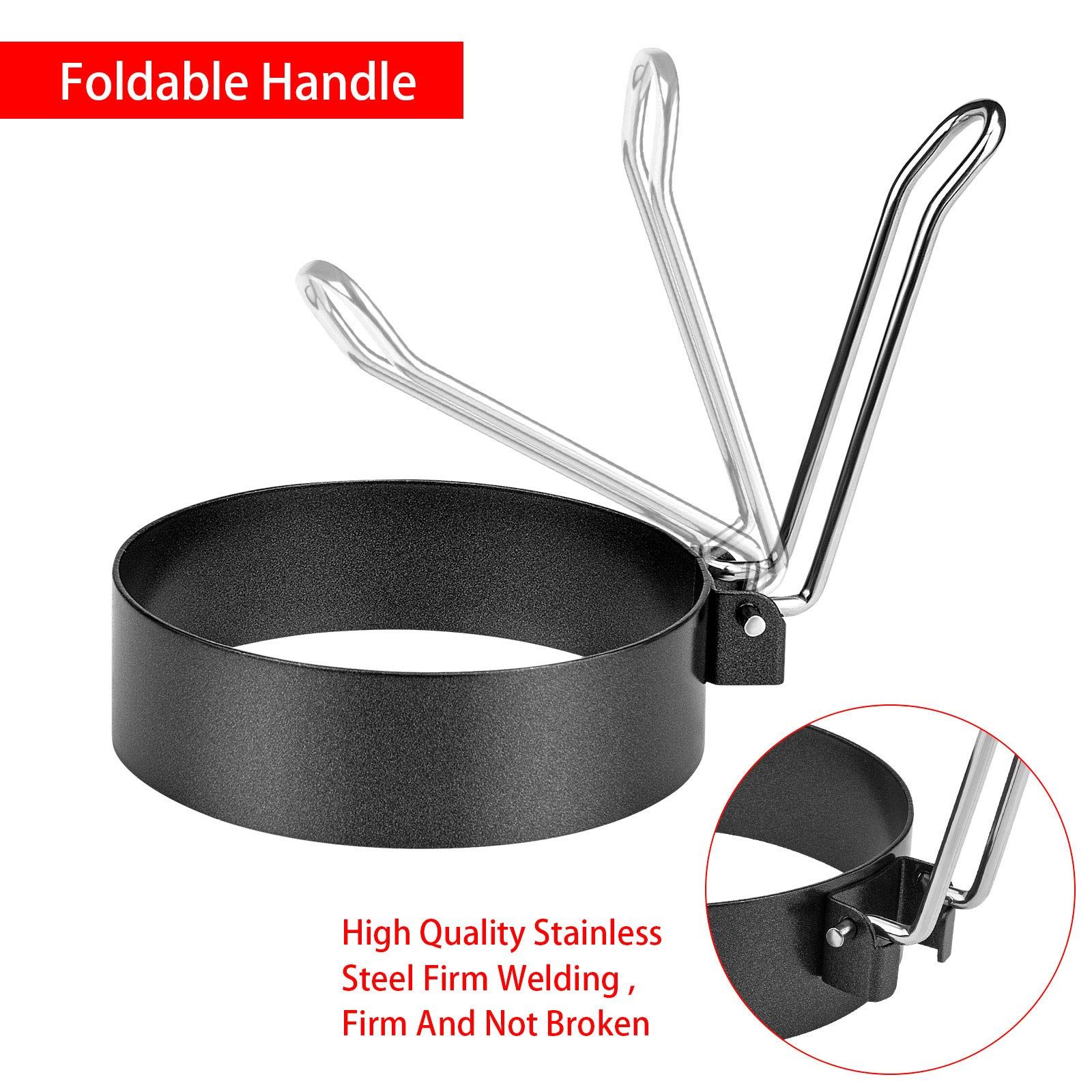 6 Pack Eggs Rings, Stainless Steel Egg Cooking Rings, Round Pancake Mold for view 3