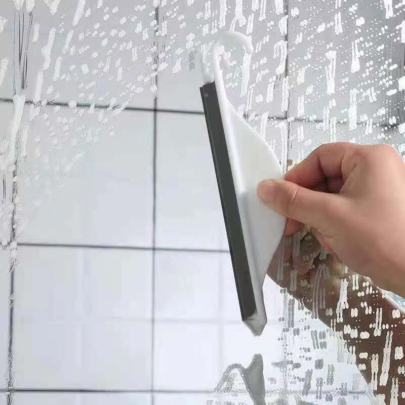 Tiny Bathroom Shower Mirror Squeegee with Hanging Hook view 4