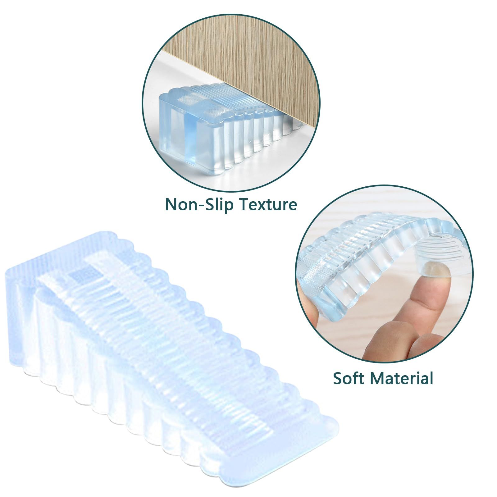 Door Stopper for Bottom of Door Clear Door Wedge for Floor Home Office Wall view 3