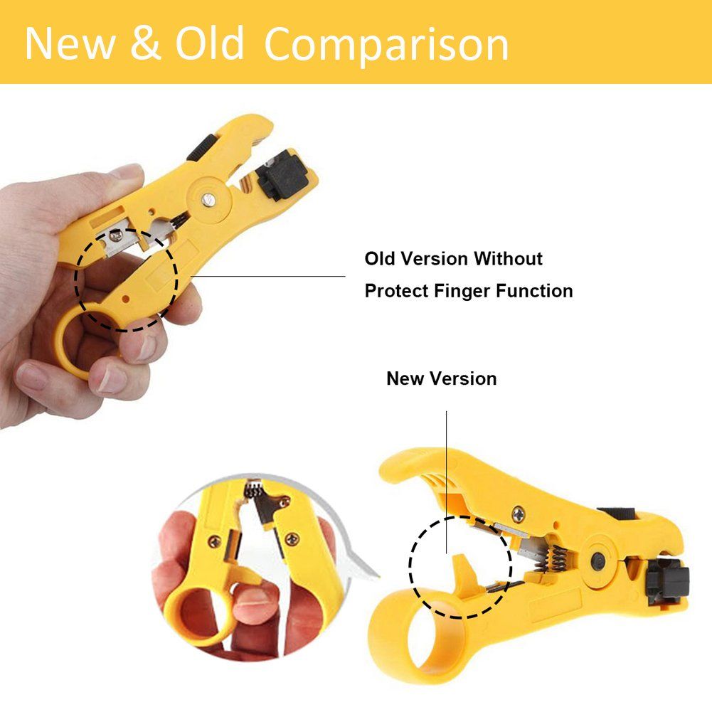 Universal Cable Stripper Cutter for Flat or Round Wire Coax Coaxial Stripping view 3