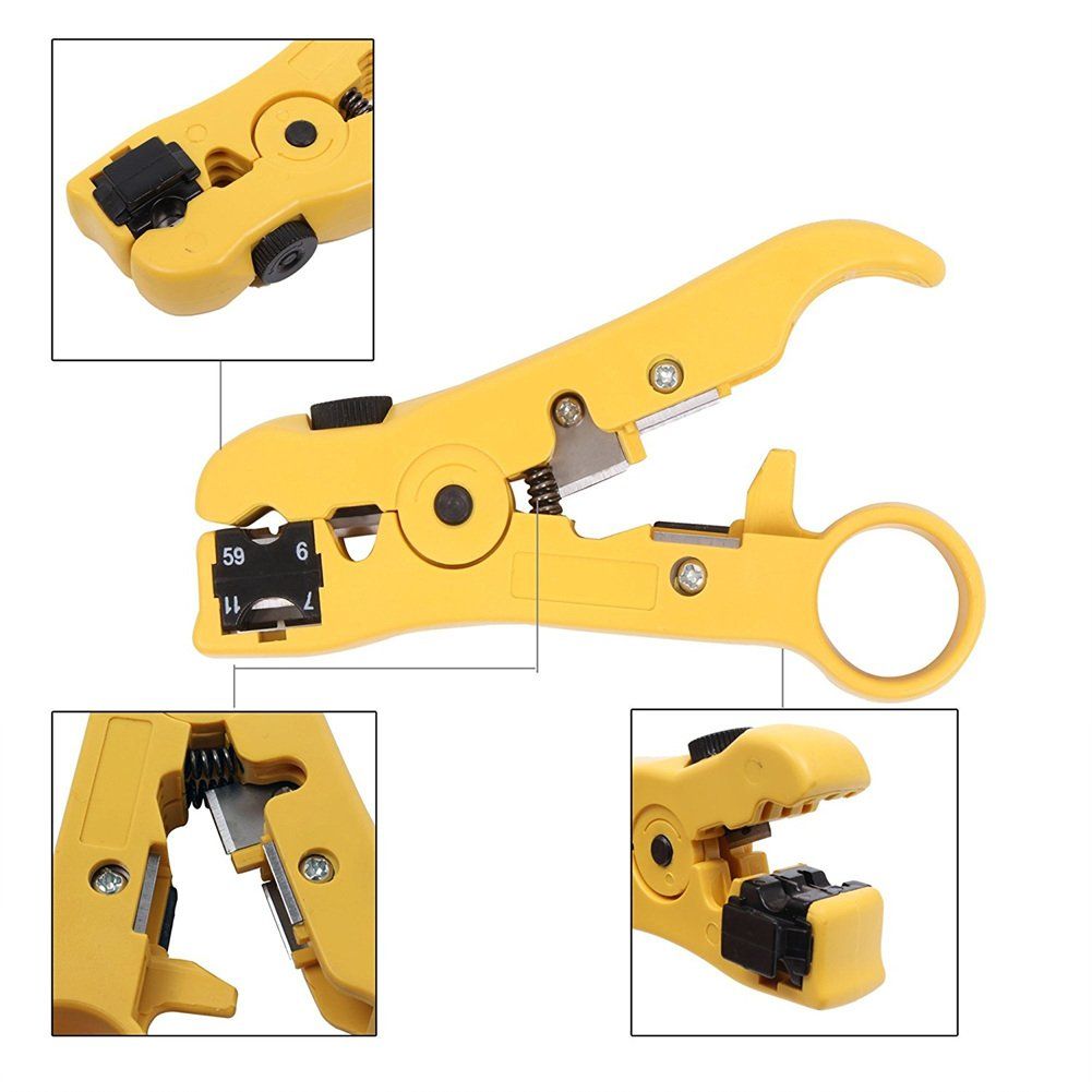 Universal Cable Stripper Cutter for Flat or Round Wire Coax Coaxial Stripping view 4