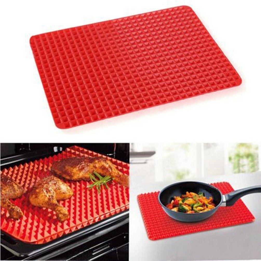 Non Stick Baking Cooking Mat Red Heat Resistant Silicone Baking Sheet Baking view 4