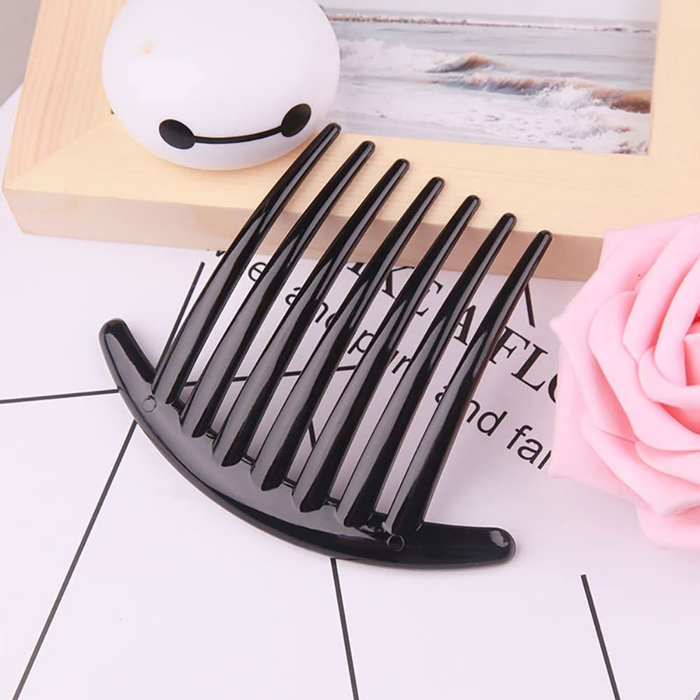 2 Pcs Plastic Hair Side Combs French Twist Comb Tortoise Side Comb Hair Clip view 2