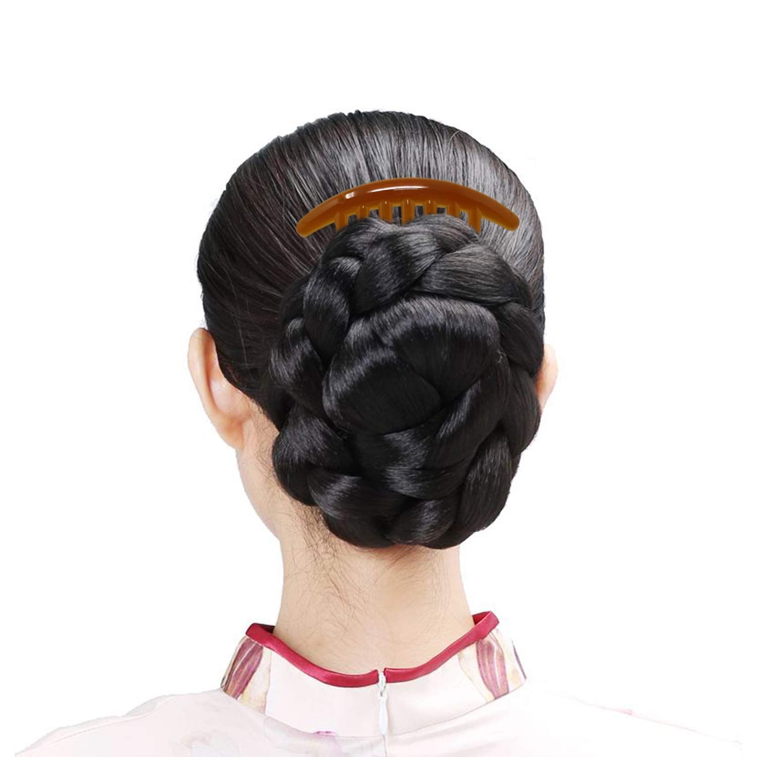2 Pcs Plastic Hair Side Combs French Twist Comb Tortoise Side Comb Hair Clip view 4