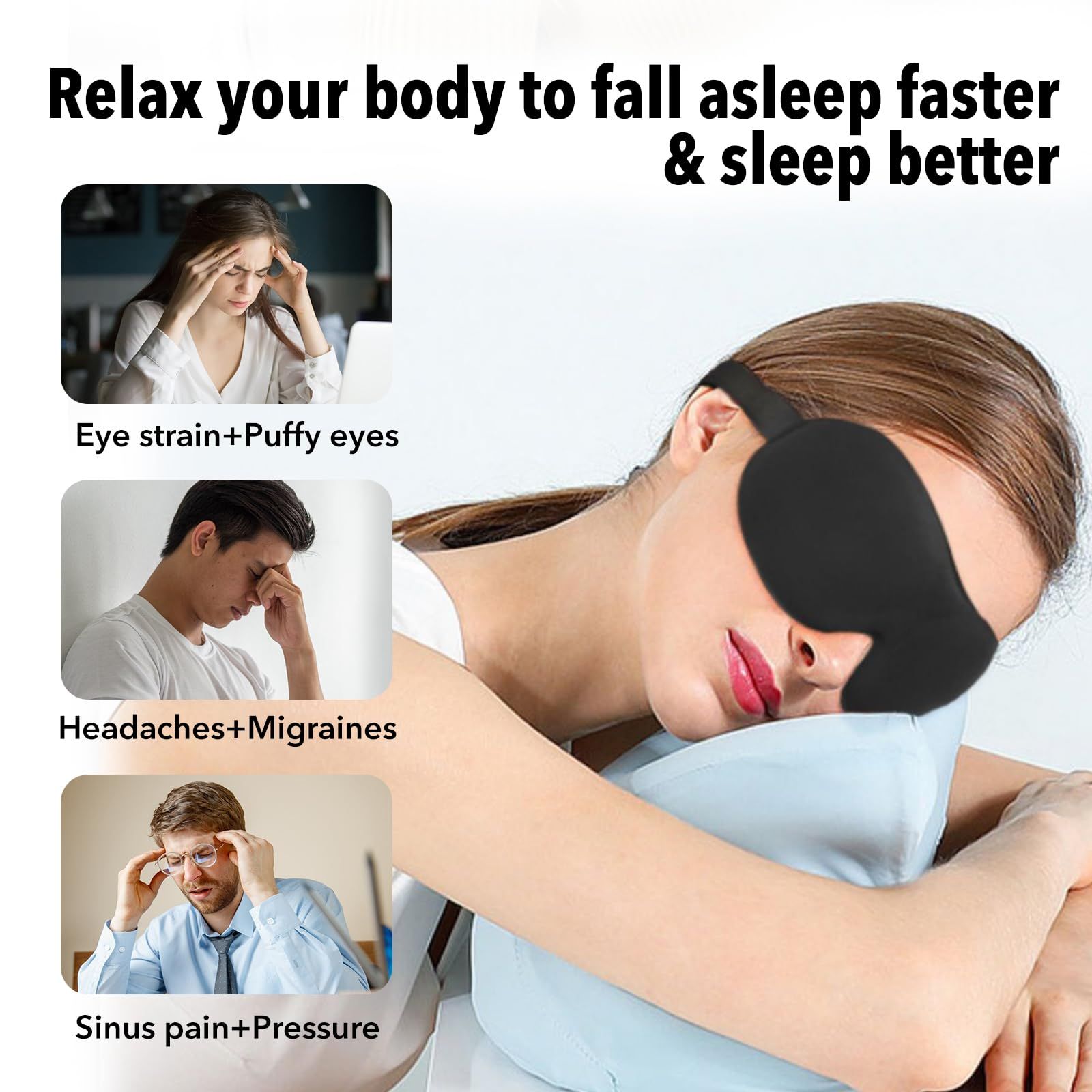 Eye Masks for Sleep,Sleep Masks for Women,Contoured Interior Design,Eye Mask view 2