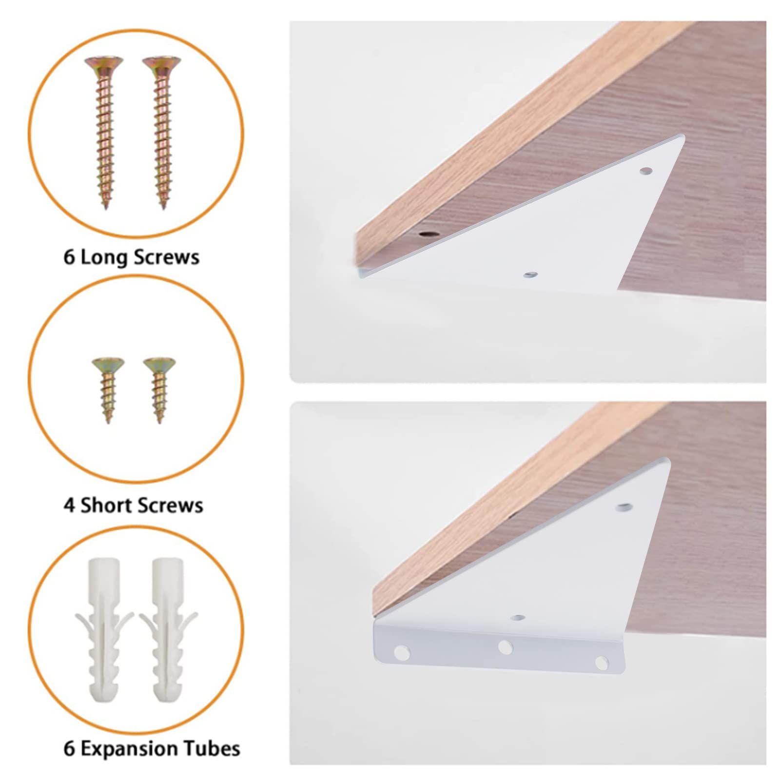 Triangle Shelf Bracket, 2pcs Heavy Duty Triangle Hidden Shelf Bracket,Wall view 5