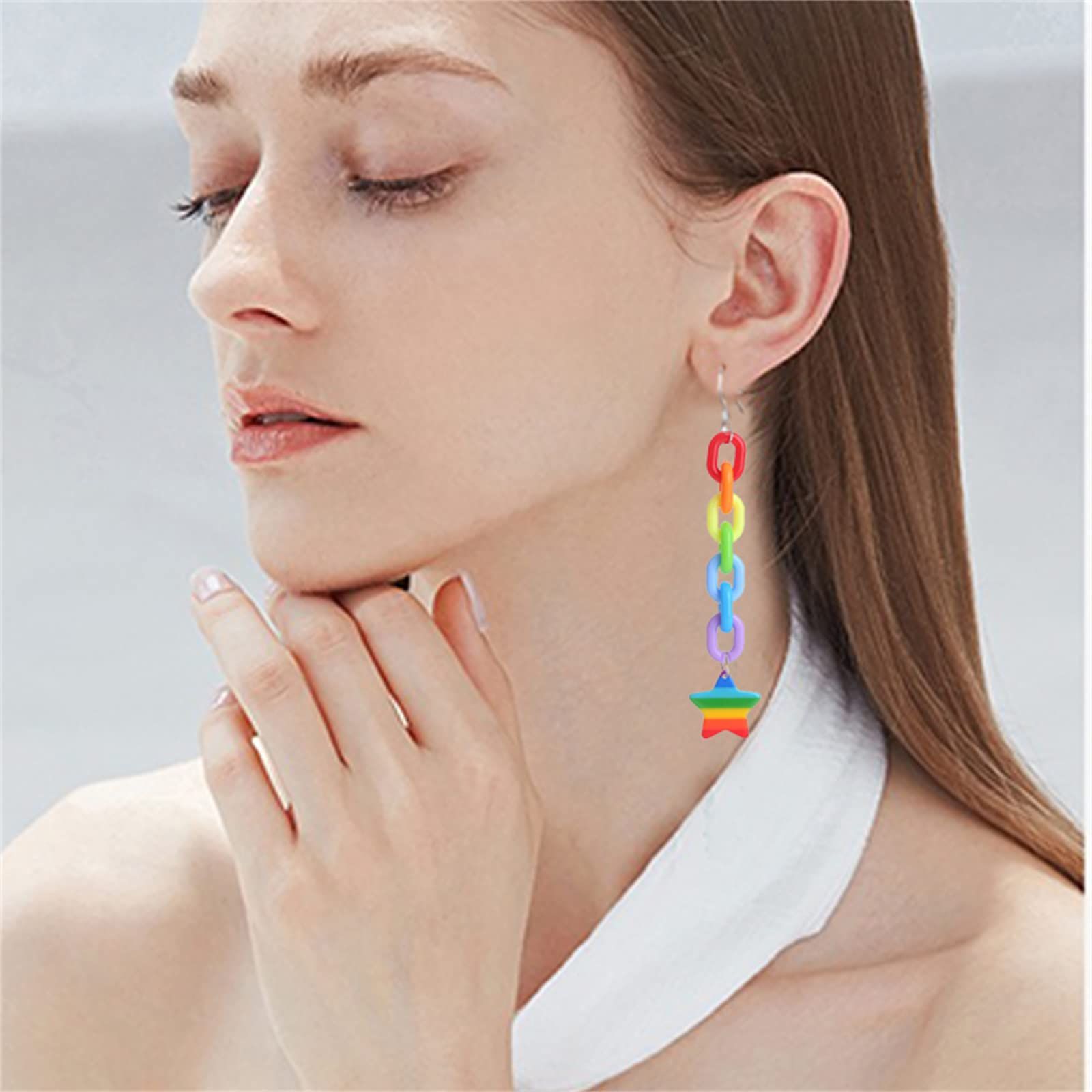 Cute Clouds Lightning Bolt Earrings for Women Creative Acrylic Transparent view 3