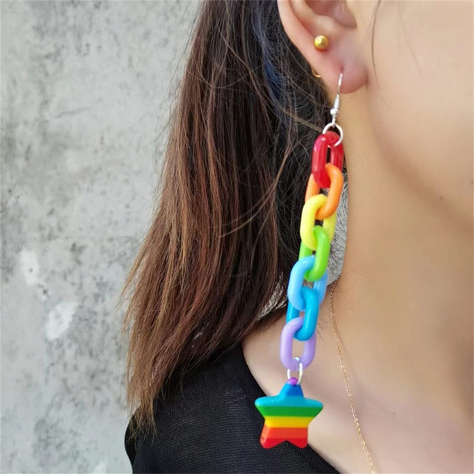 Cute Clouds Lightning Bolt Earrings for Women Creative Acrylic Transparent view 5