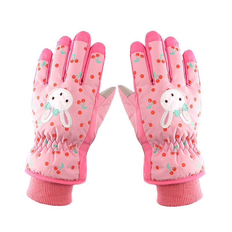 Kids Ski Snow Gloves Winter Cold Weather Windproof Warm Snowboard Sport view 2