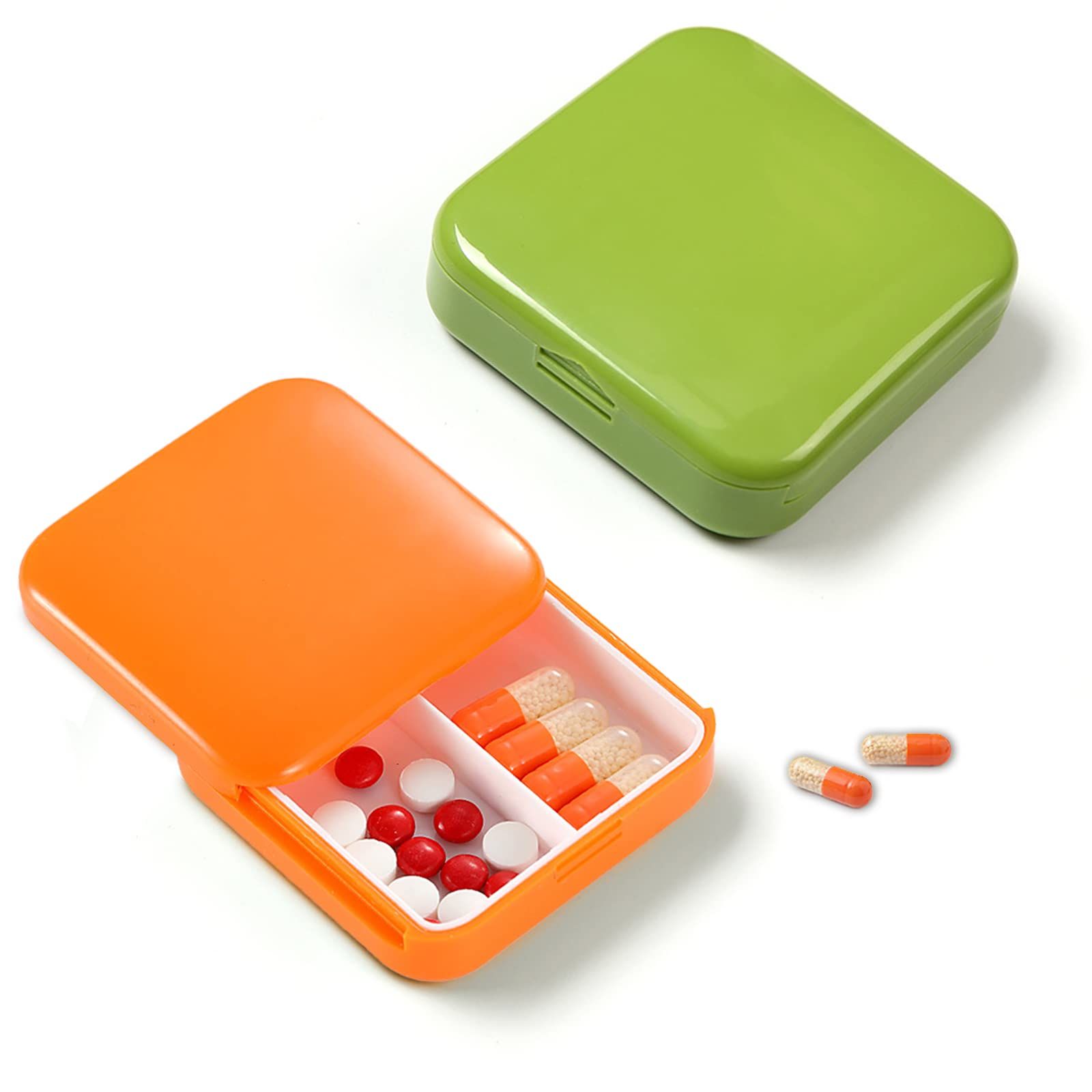 2PCS Daily Pill Box, Portable Cute Pill Case Holder for Purse Pocket Travel view 5