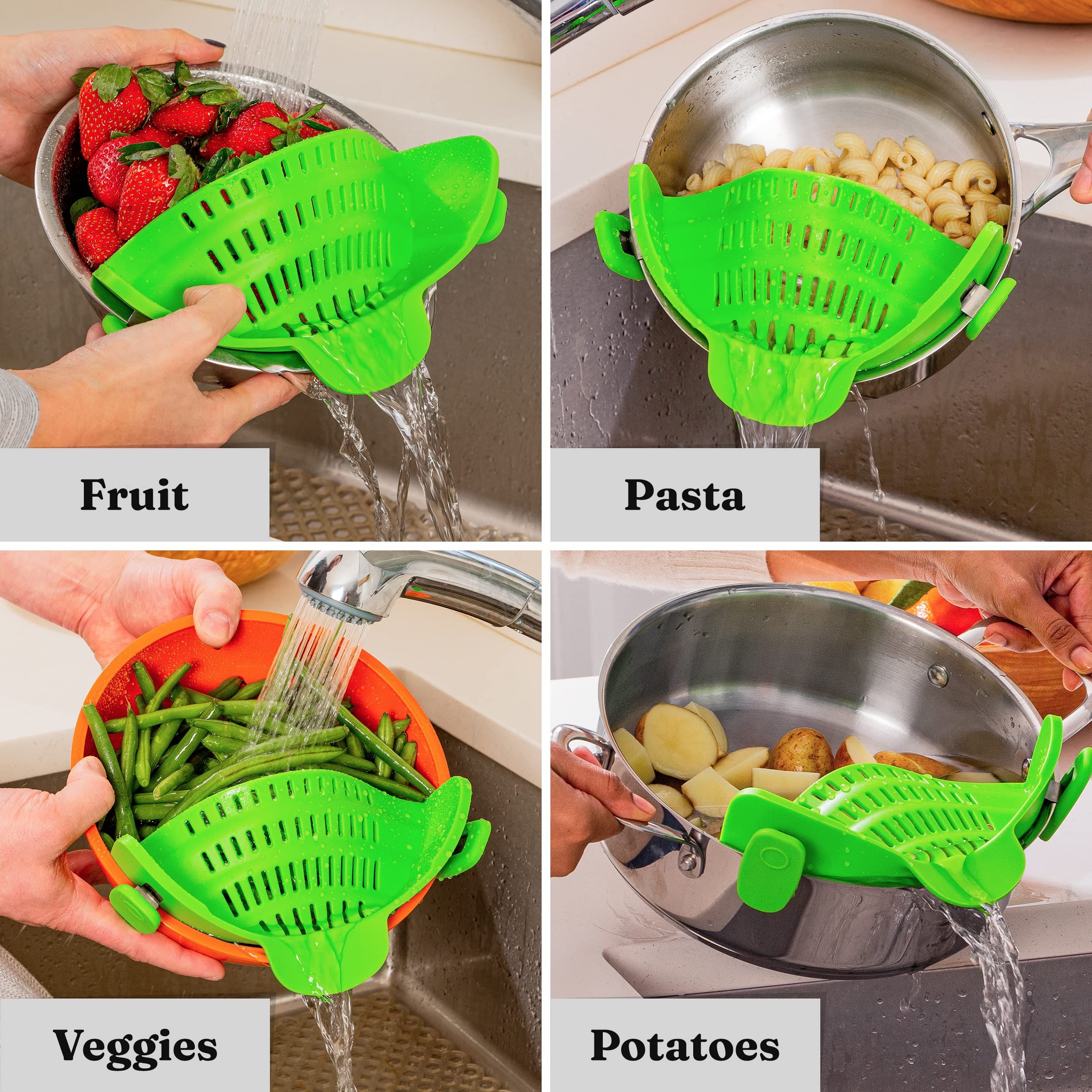 Strainer - Adjustable Silicone Clip On Strainer for Pots view 5