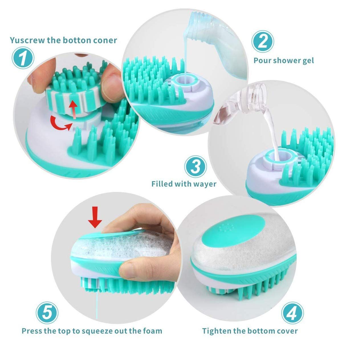 2 in 1 Pet Brush Bath Massage Brush view 4