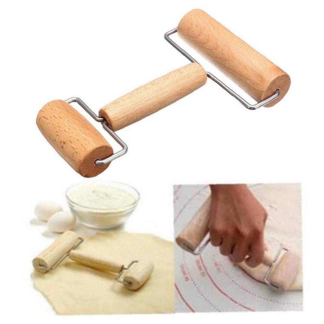 Small Rolling Pin, Wooden Dough Roller, Non-Stick Pizza Roller, Dough Baker view 2