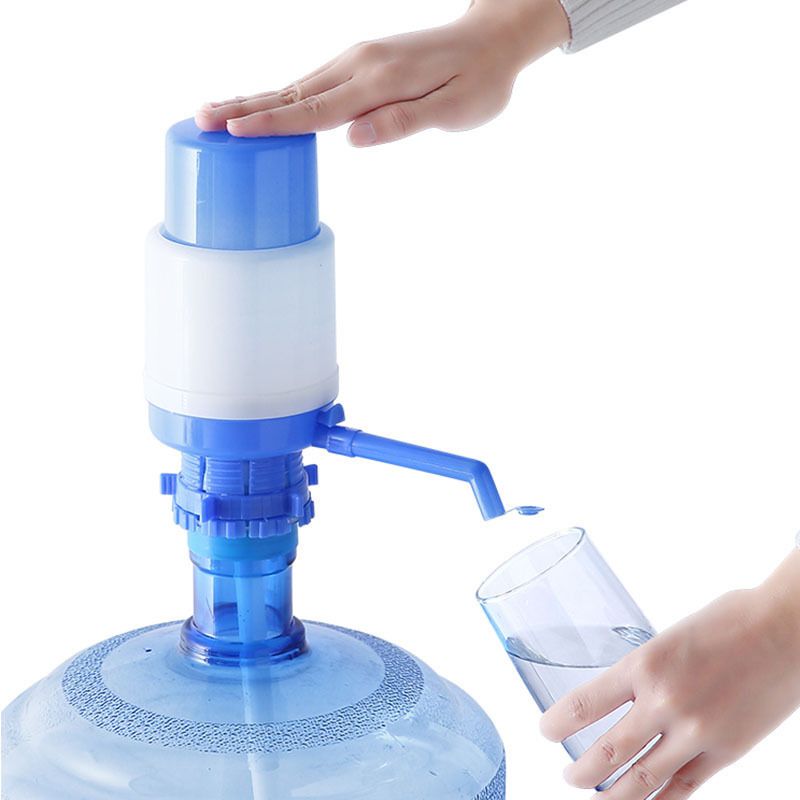 Water Bottles Pump Blue Manual Hand Pressure Drinking Fountain Pressure Press view 3