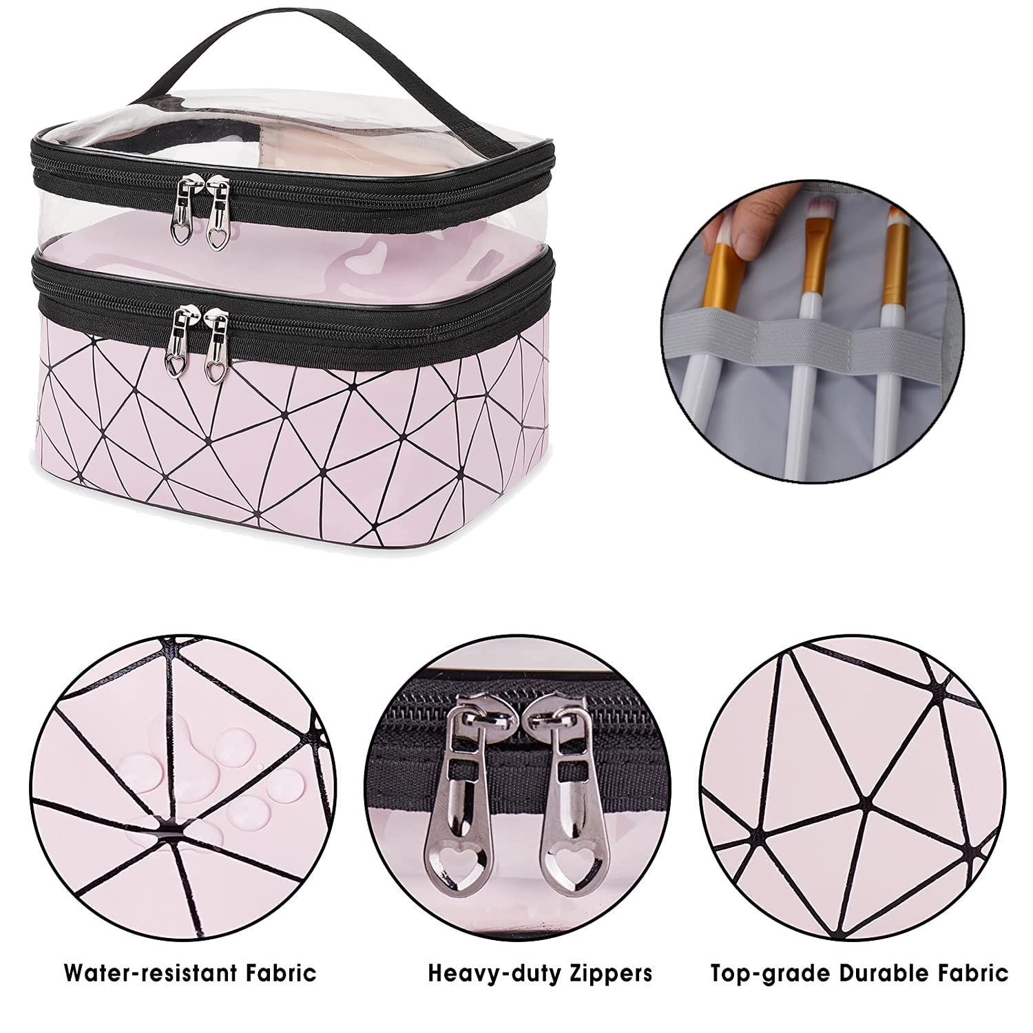 Makeup Bag,Travel Bag Essentials,Large Train Travel Toiletry Bag for Women view 2