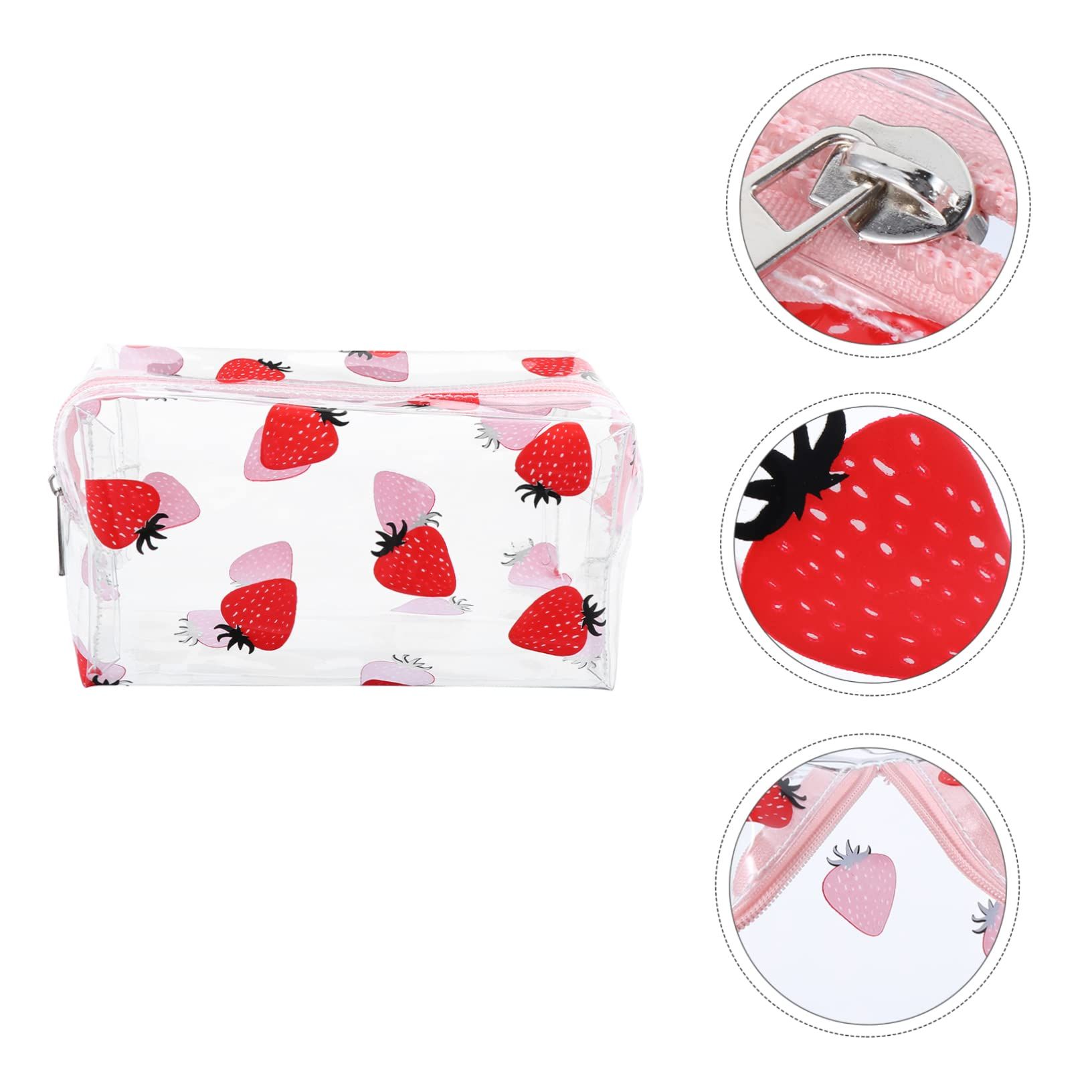 Cute makeup bag, transparent portable makeup bag, waterproof toiletries view 3