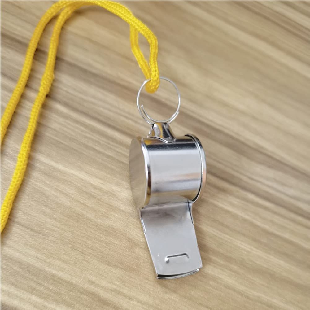 Stainless Steel Sports Whistles with Lanyard view 5