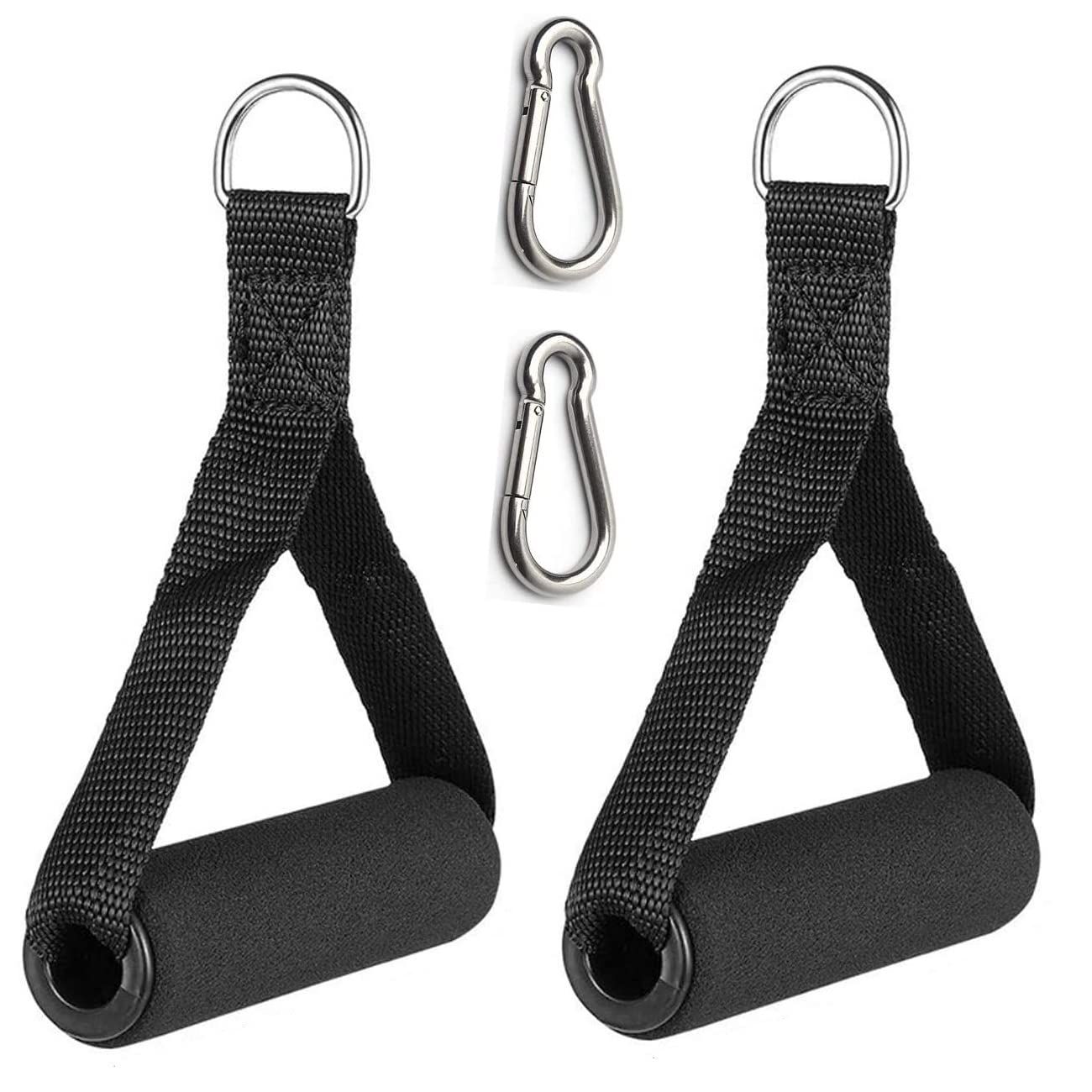 Heavy Duty Exercise Handle Pair with Carabiners- Grip Attachments for Cable — image 1