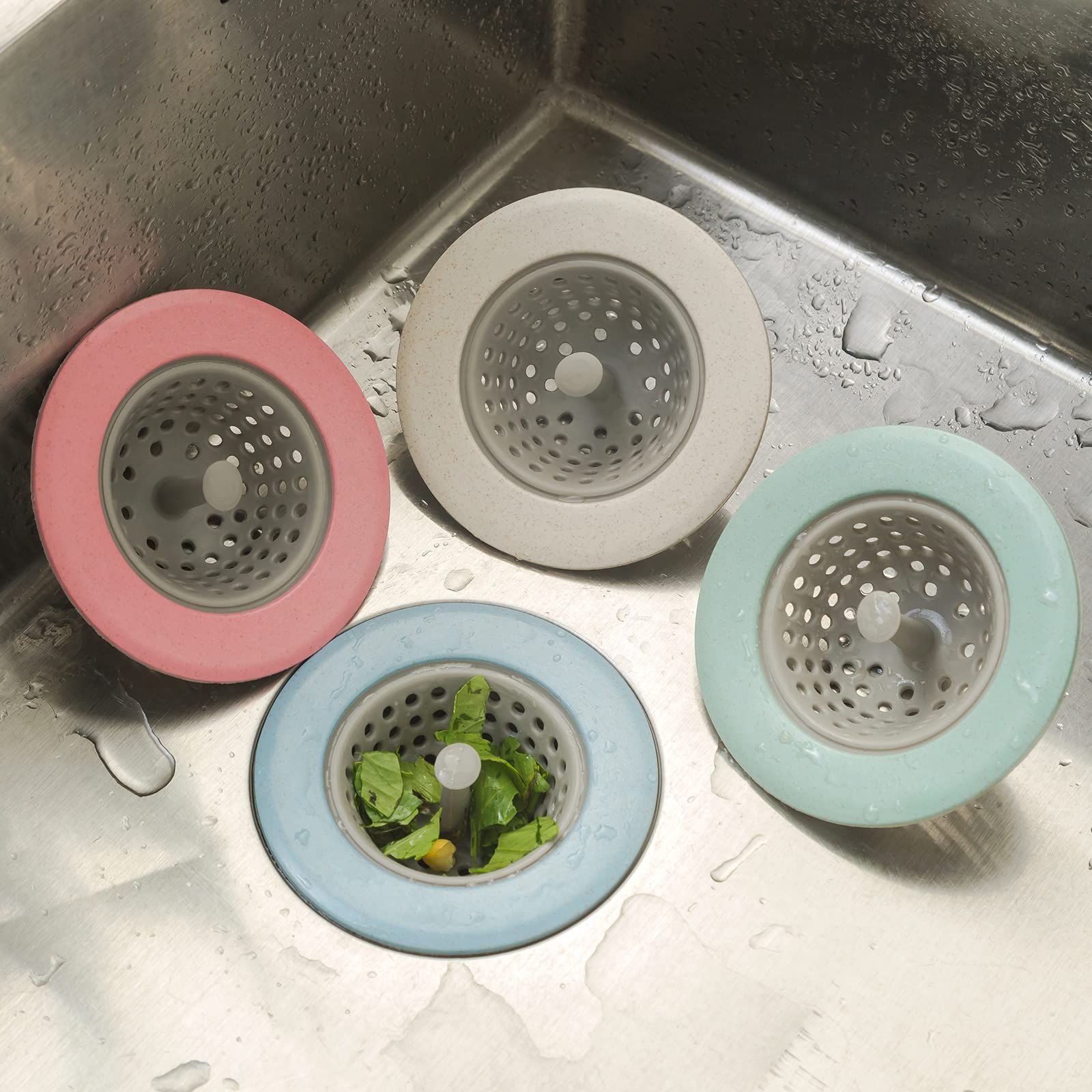 4 PCS Kitchen Silicone Sink Strainer Garbage Disposal Strainer Sink Drain view 5