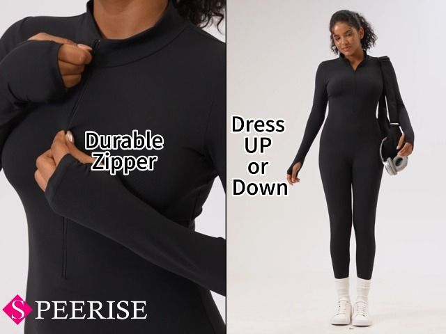 Long Sleeve Zip-Up Jumpsuit for Yoga view 6