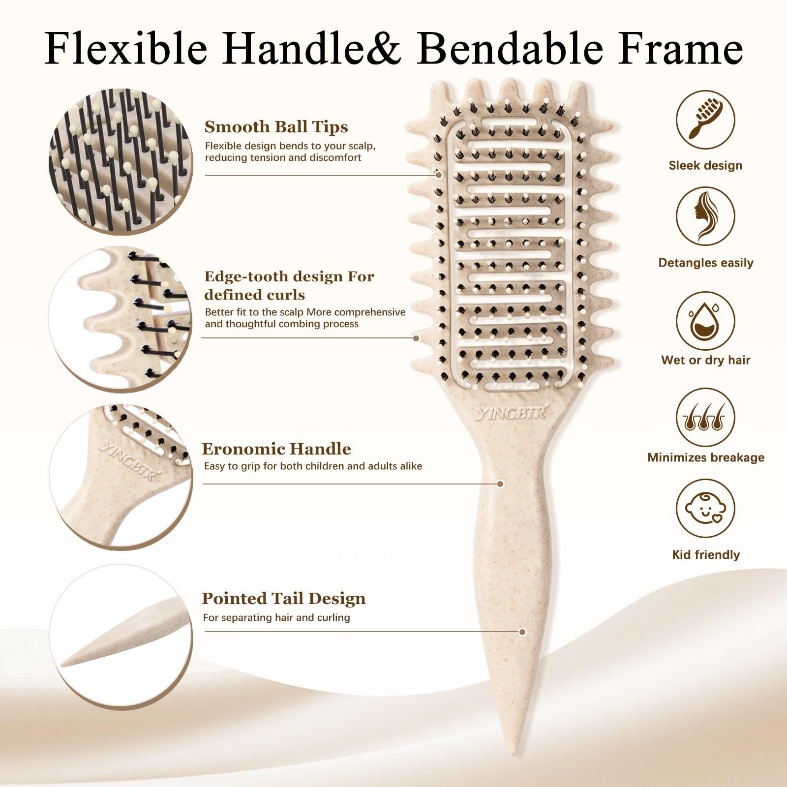 3PCSVentilation Hair Brush for Detangling view 2