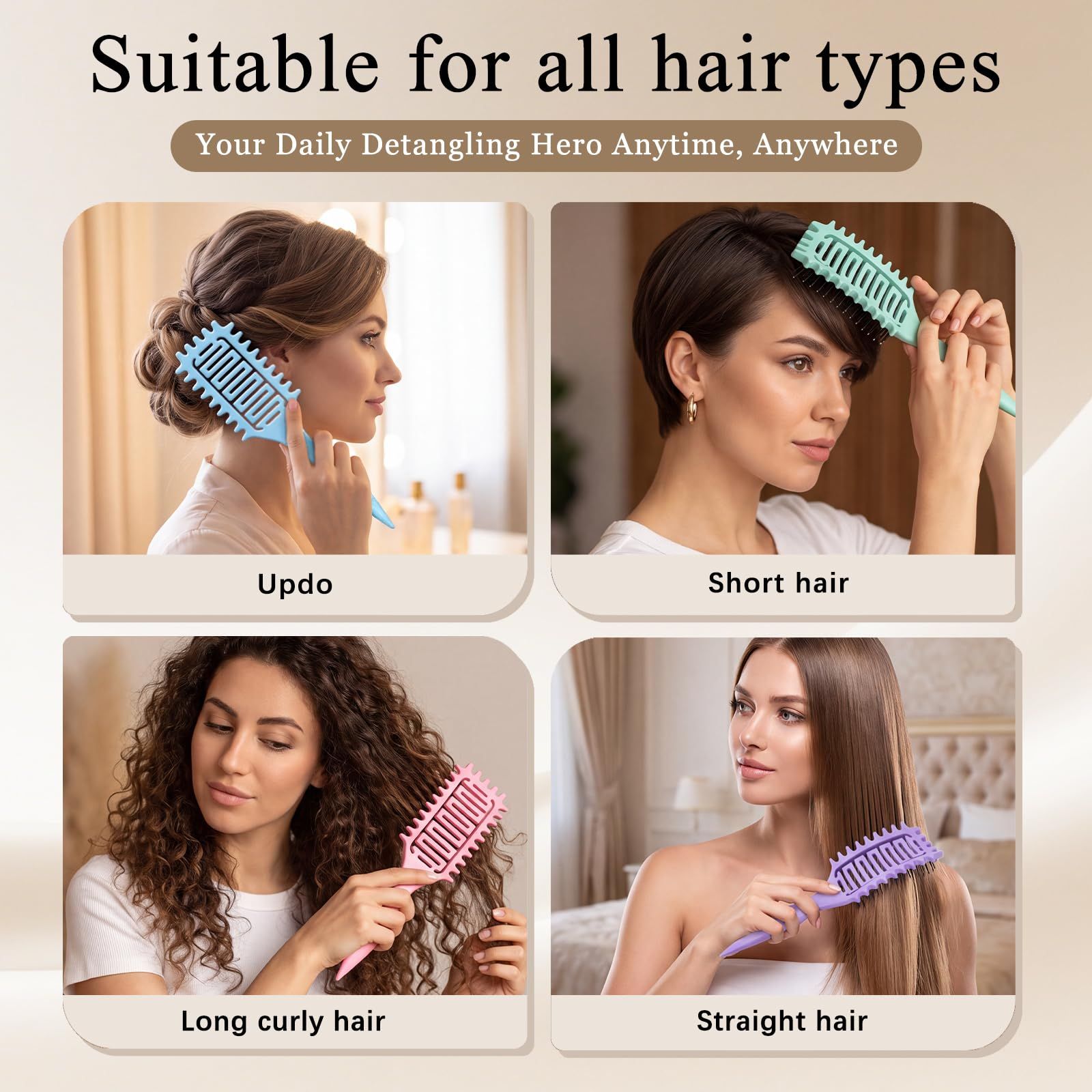 3PCSVentilation Hair Brush for Detangling view 8