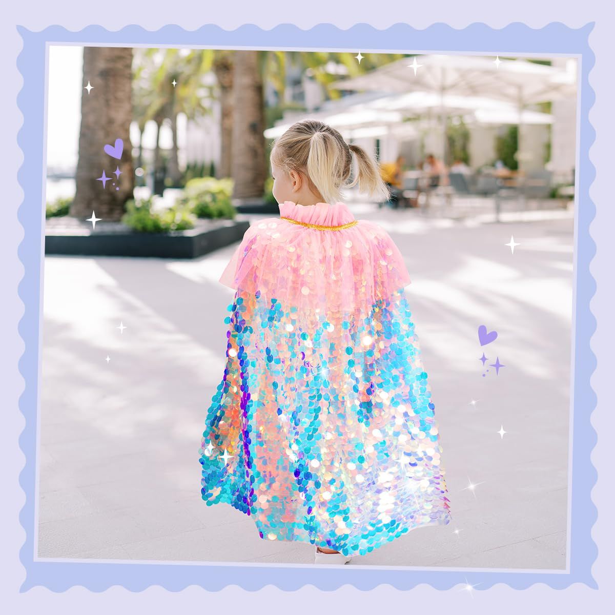9PCSKids' Mermaid Princess Dress-Up Set for Pretend Play view 3