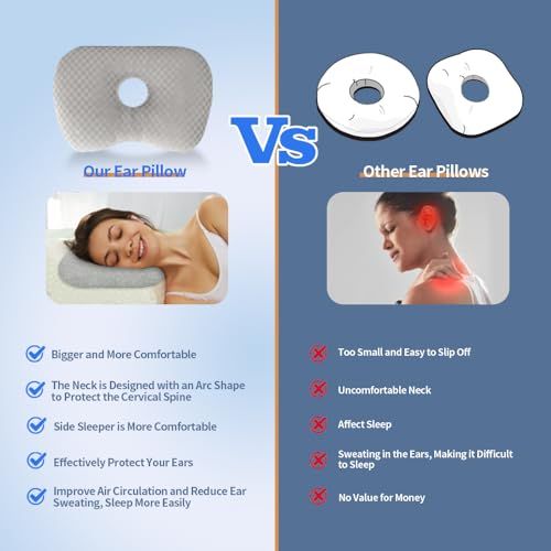 Side Sleep Pillow with Ear Hole for Pain Relief view 3