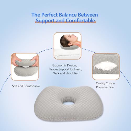 Side Sleep Pillow with Ear Hole for Pain Relief view 6