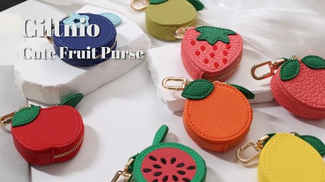 Cute Fruit Zipper Pouch Keychain Charm for Backpacks view 7